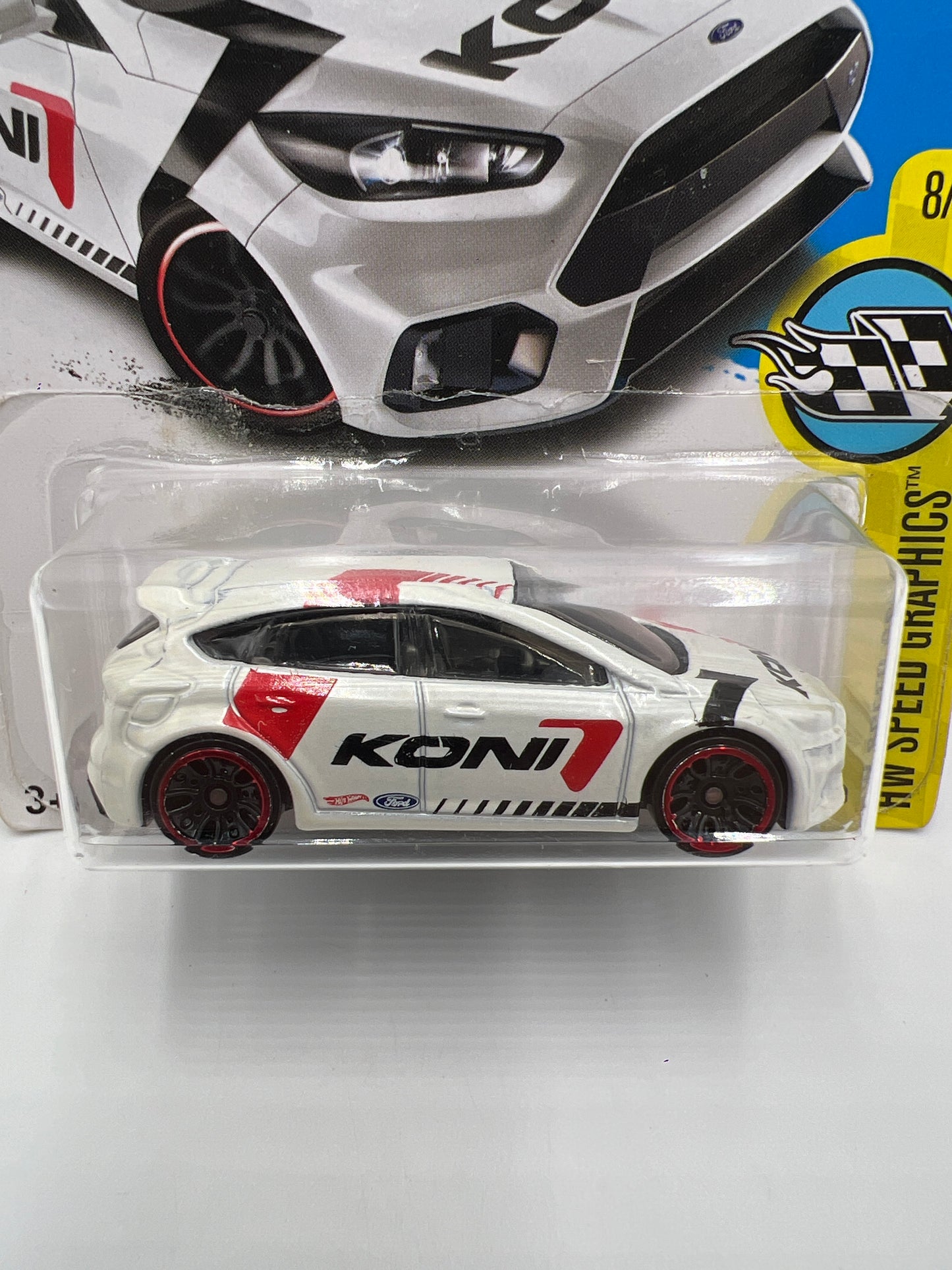 2017 Hot Wheels Speed Graphics #79 Ford Focus RS White Koni
