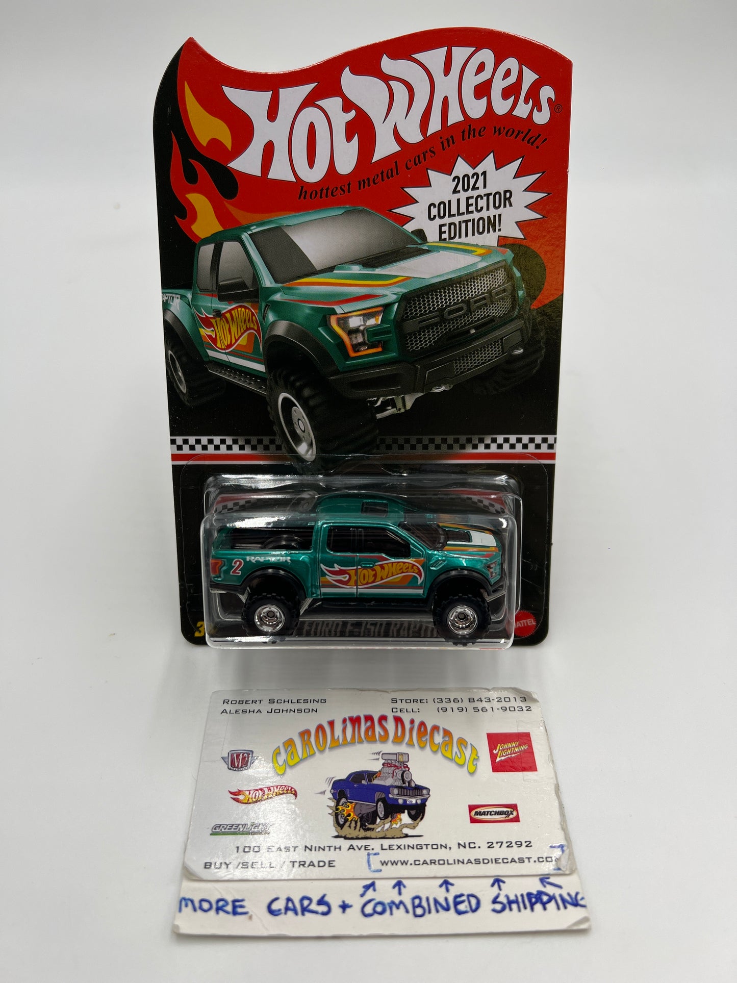 2021 Hot Wheels Collectors Edition Mail in #2 17 Ford F-150 Raptor Green W/Protector