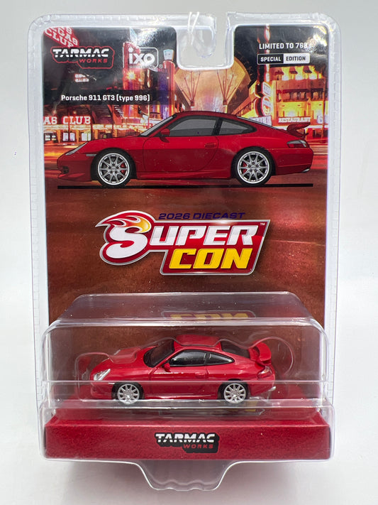 2026 Tarmac Works x IXO Diecast Super Con 1 of 768 Porsche 911 GT3 Type 996 Red Special Edition
