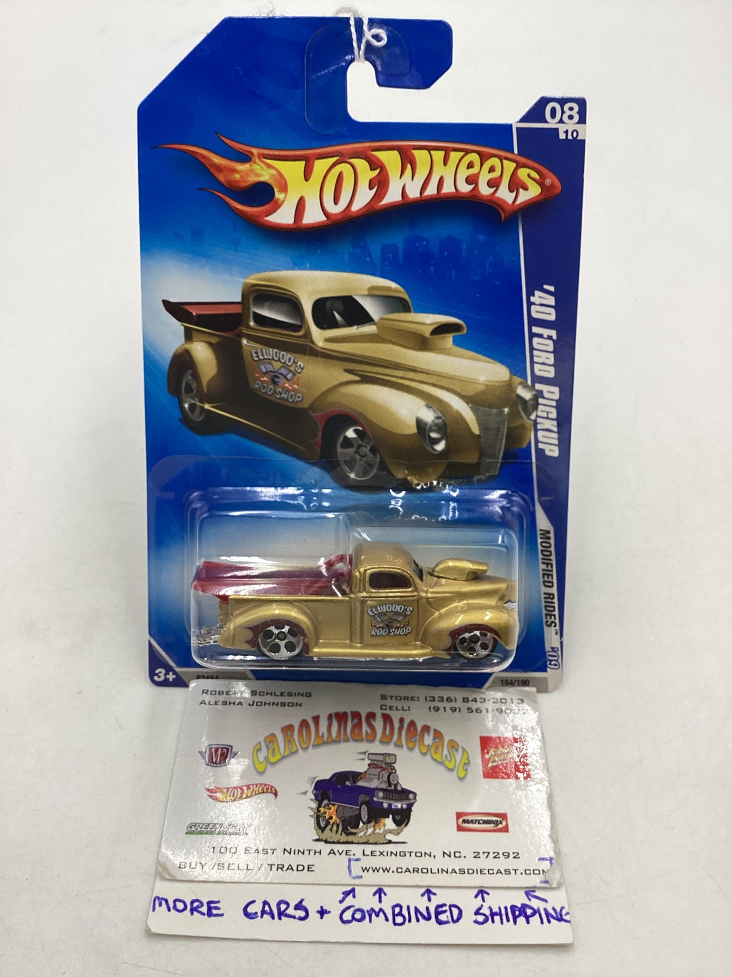 2009 Hot Wheels Modified Rides #164 40 Ford Pickup Gold 5 Dot Wheels 28E