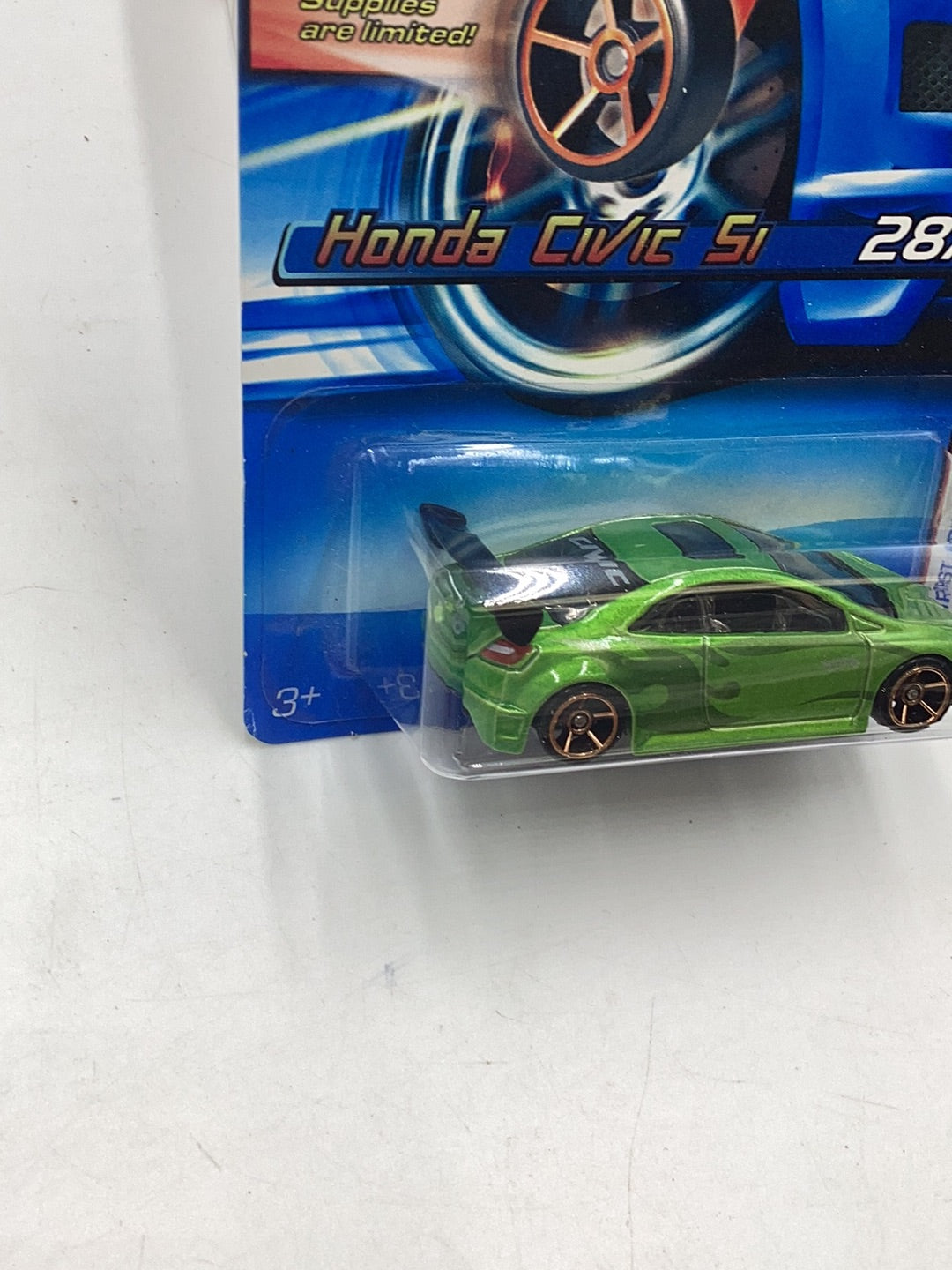 2006 Hot wheels #28 Honda Civic Si FTE Faster Than Ever with protector