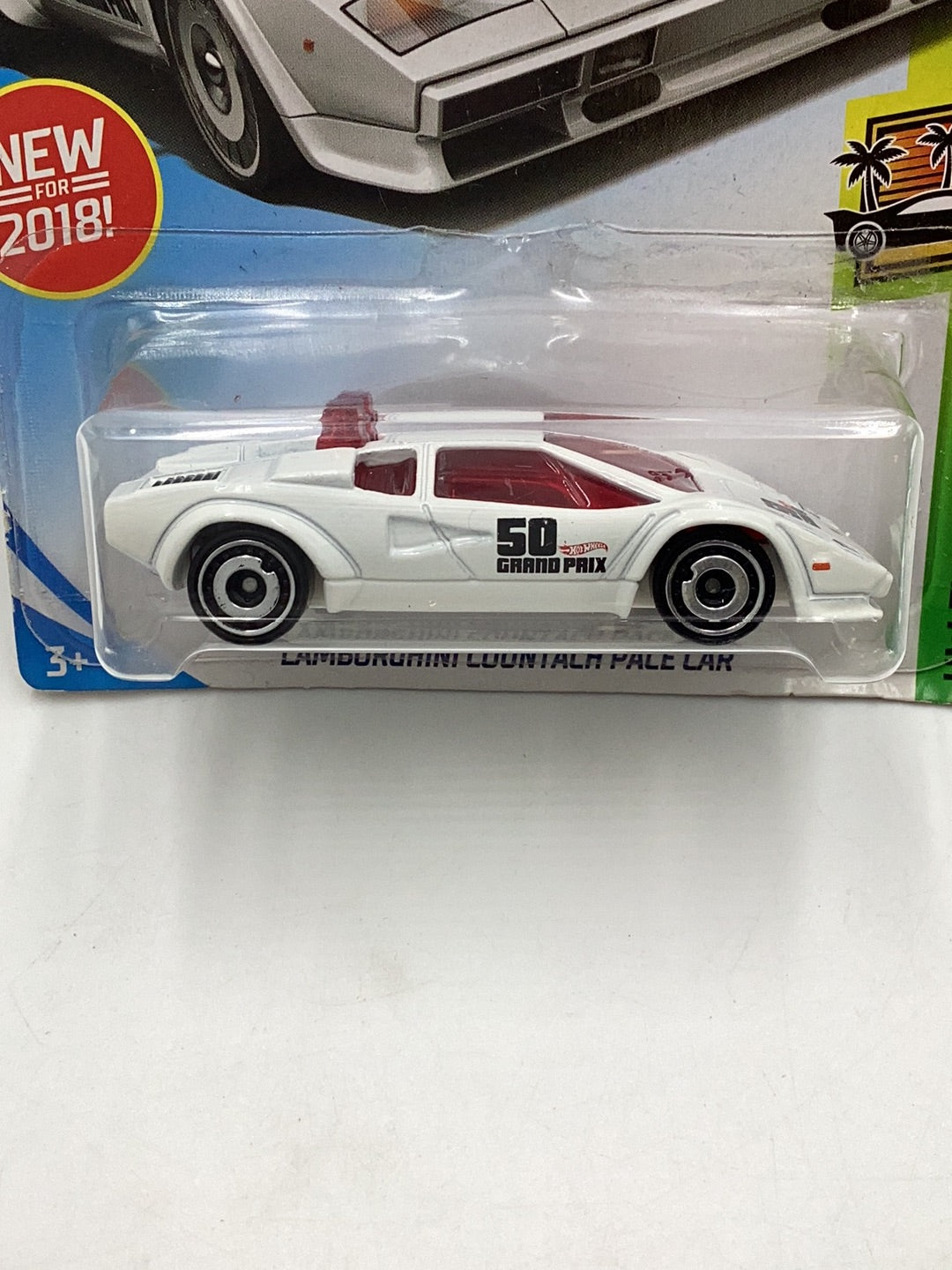 2018 Hot Wheels #316 Lamborghini Countach Pace Car White 102I