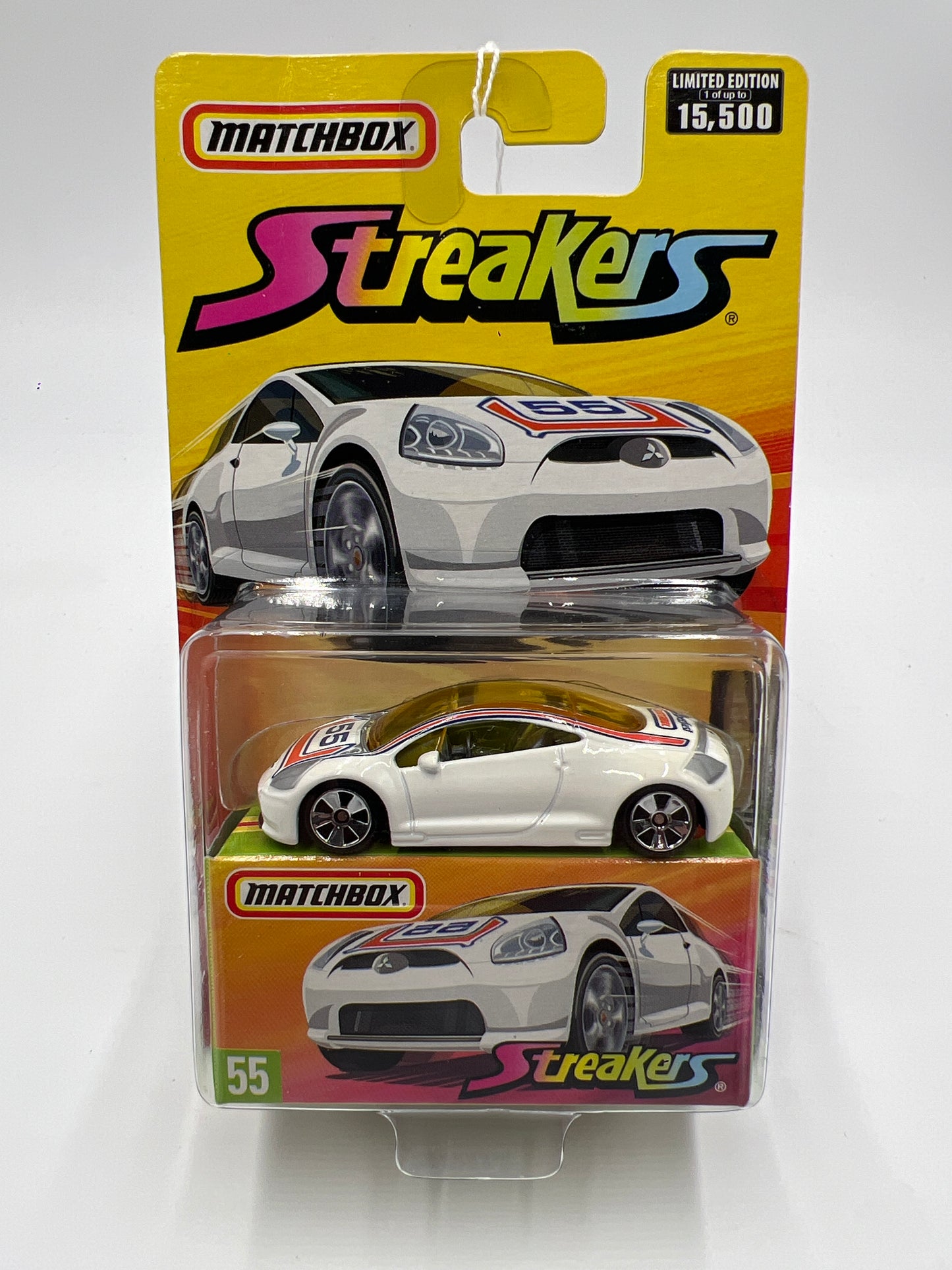 Matchbox Streakers #55 Mitsubishi Eclipse White Card Not Perfect (2) 172A