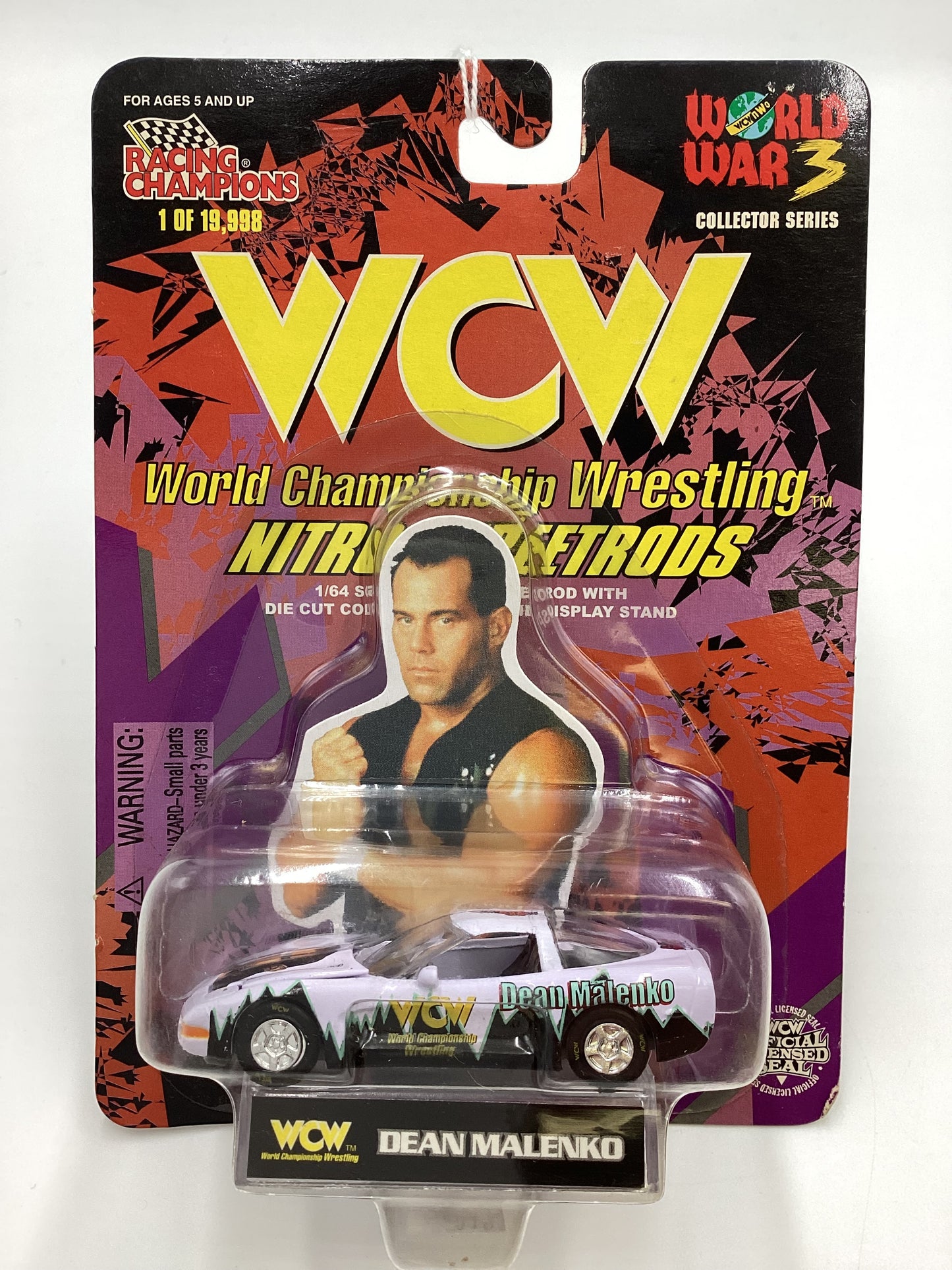 Racing Champions WCW Nitro Streetrods Dean Malenko 97 Chevy Corvette White SR