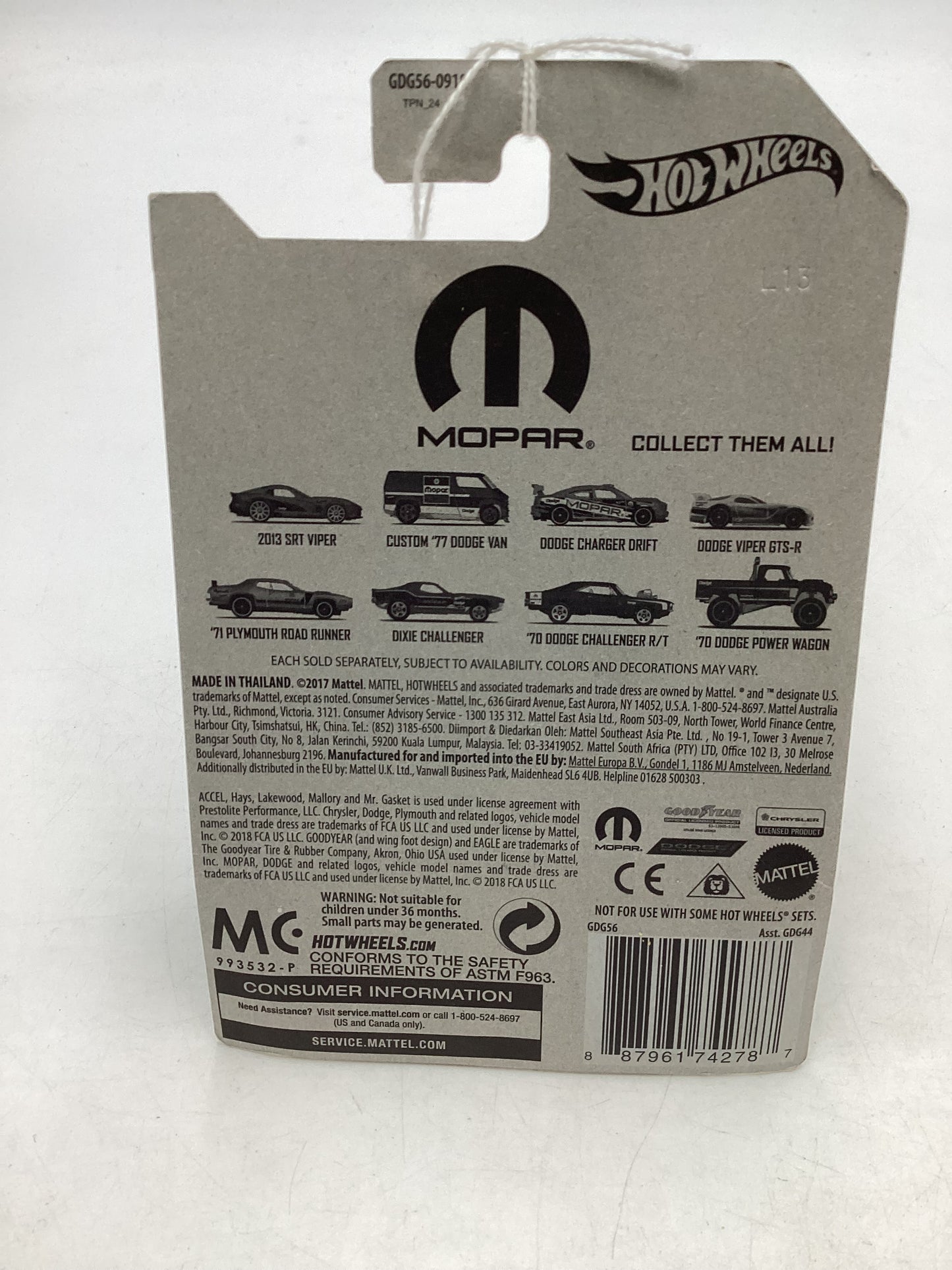 2018 Hot Wheels Mopar Series #3 Dodge Charger Drift Greens 152B