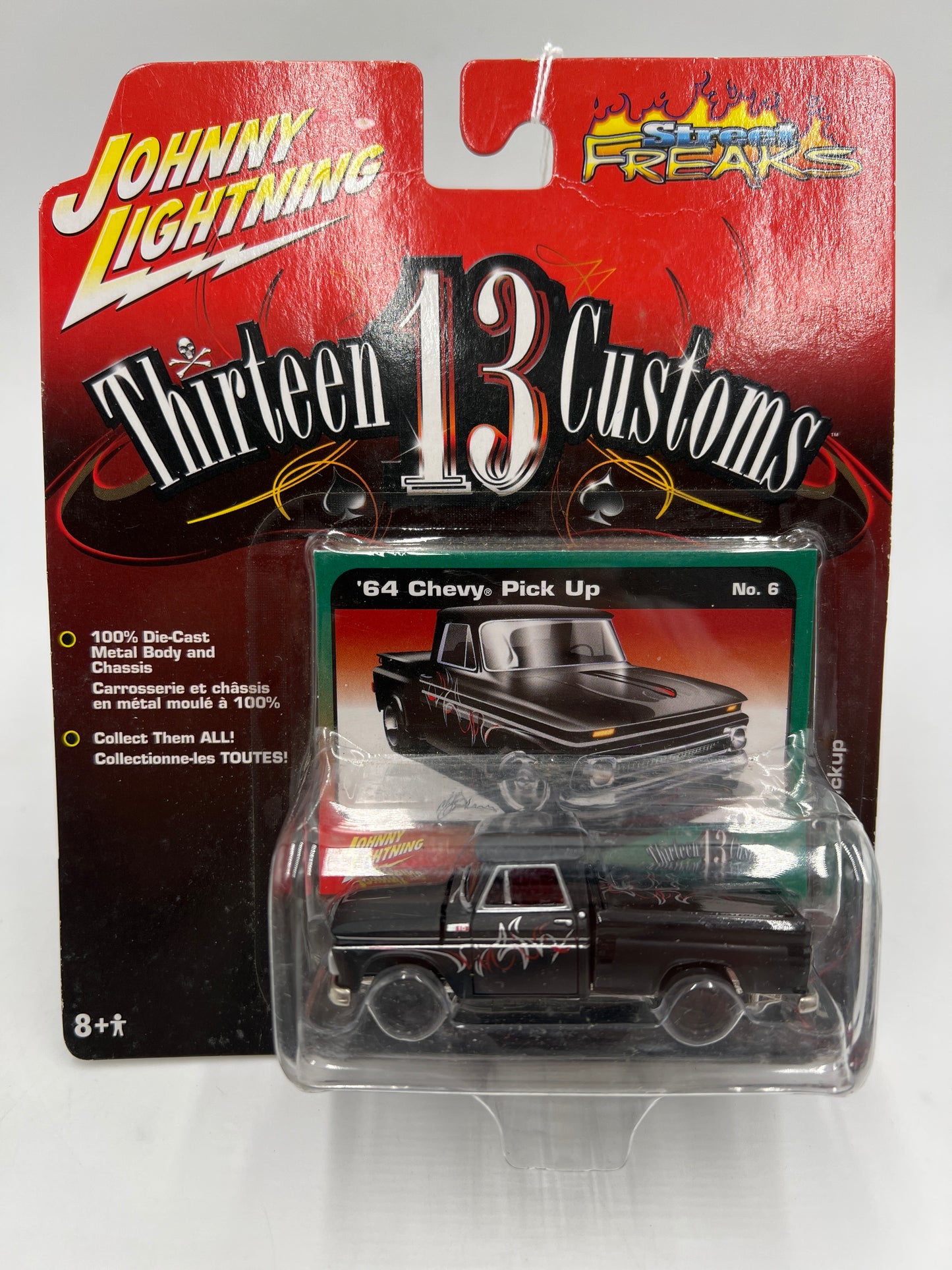 Johnny Lightning Street Freaks Thirteen Customs #6 64 Chevy Pickup Black 221G
