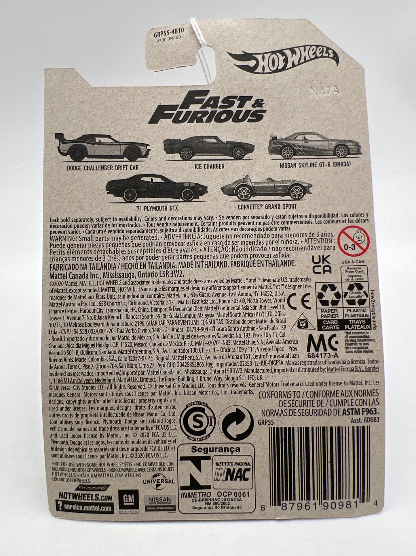 Hot Wheels Fast and Furious #2 Ice Charger Gray 69H