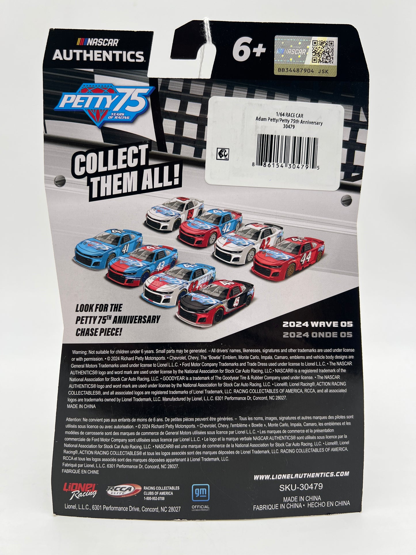 2024 Nascar Authentics Wave 5 #45 Liquid Color Chase Adam Petty 75 Years Of Racing SR