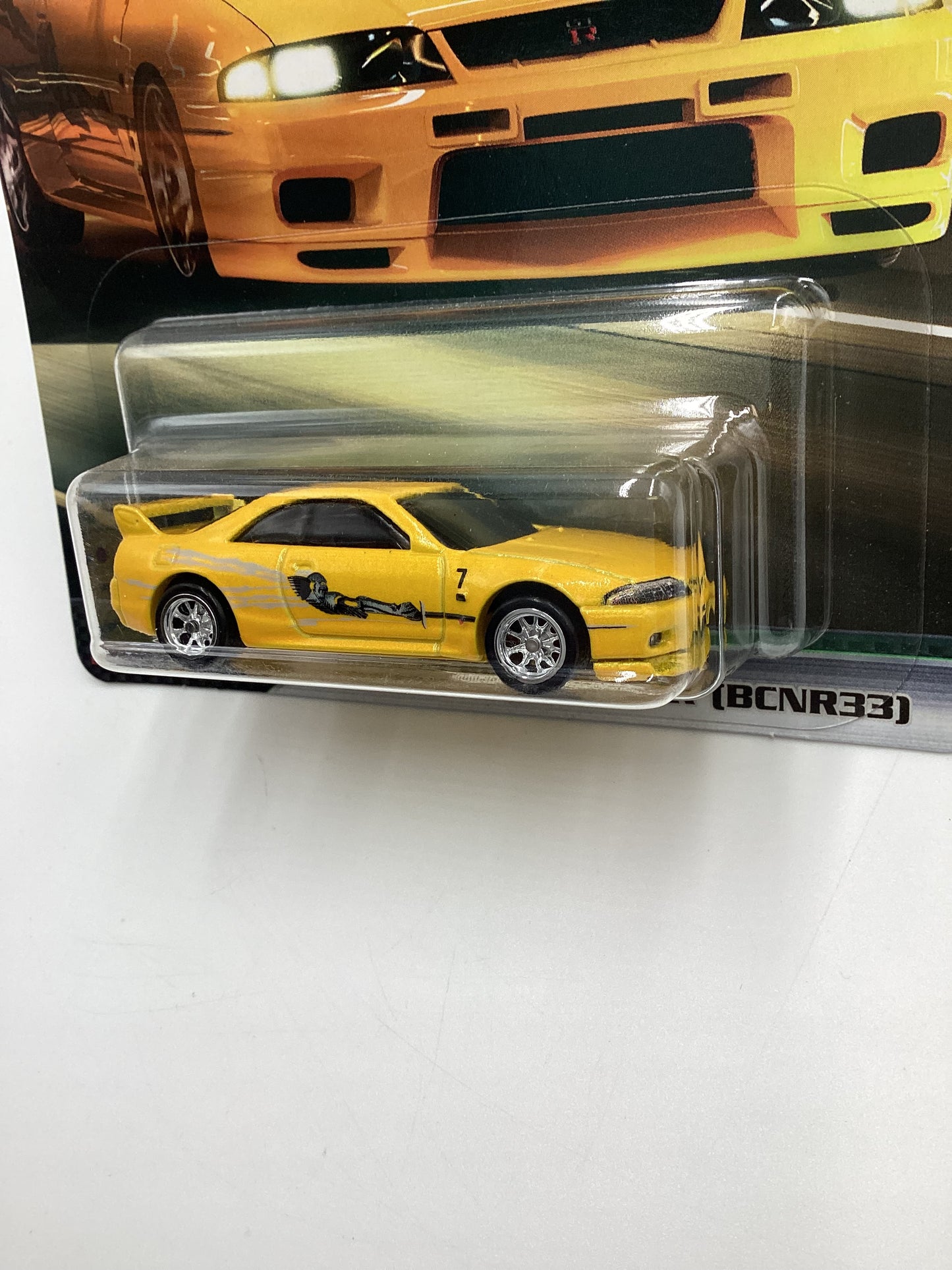 Hot Wheels Premium Fast & Furious Original Fast #5 Nissan Skyline GT-R BCNR33 Yellow W/Protector