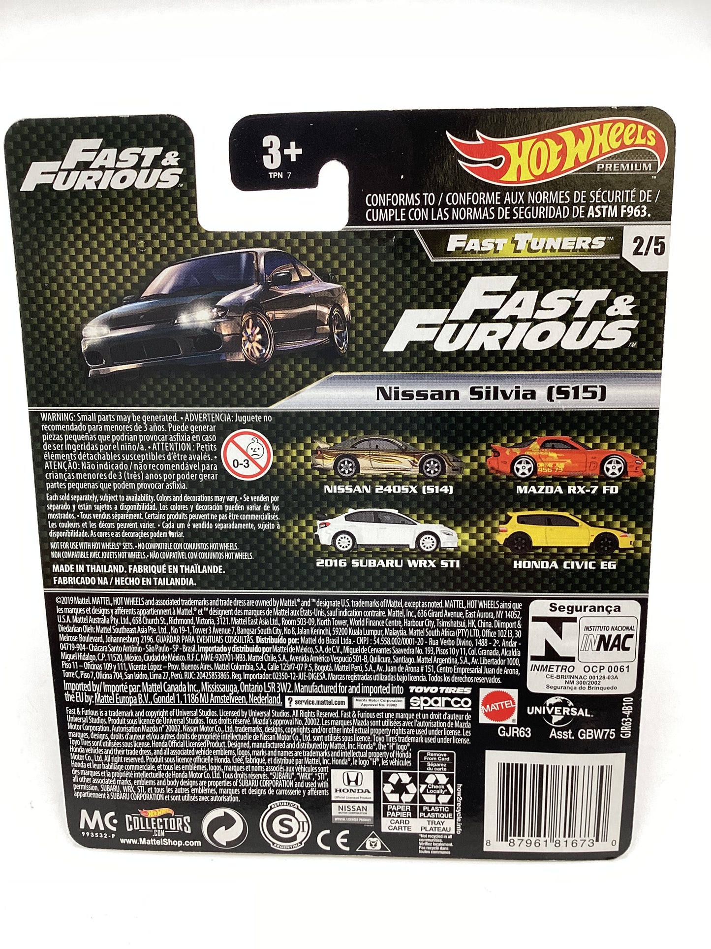 Hot wheels Fast and furious Fast Tuners #2 Nissan Silvia S15 with protector