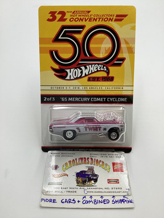 Hot Wheels 2018 32nd Annual Convention LA 65 Mercury Comet Cyclone Peppermint Twist with protector 2989/6000