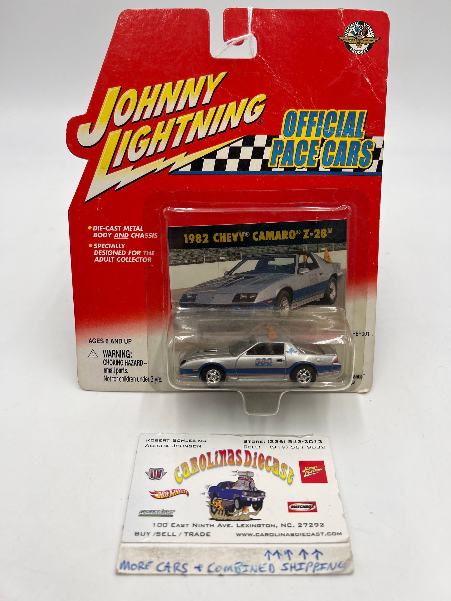 Johnny Lightning Official Pace Cars 1982 Chevy Camaro Z-28 Silver *Veins* 221G