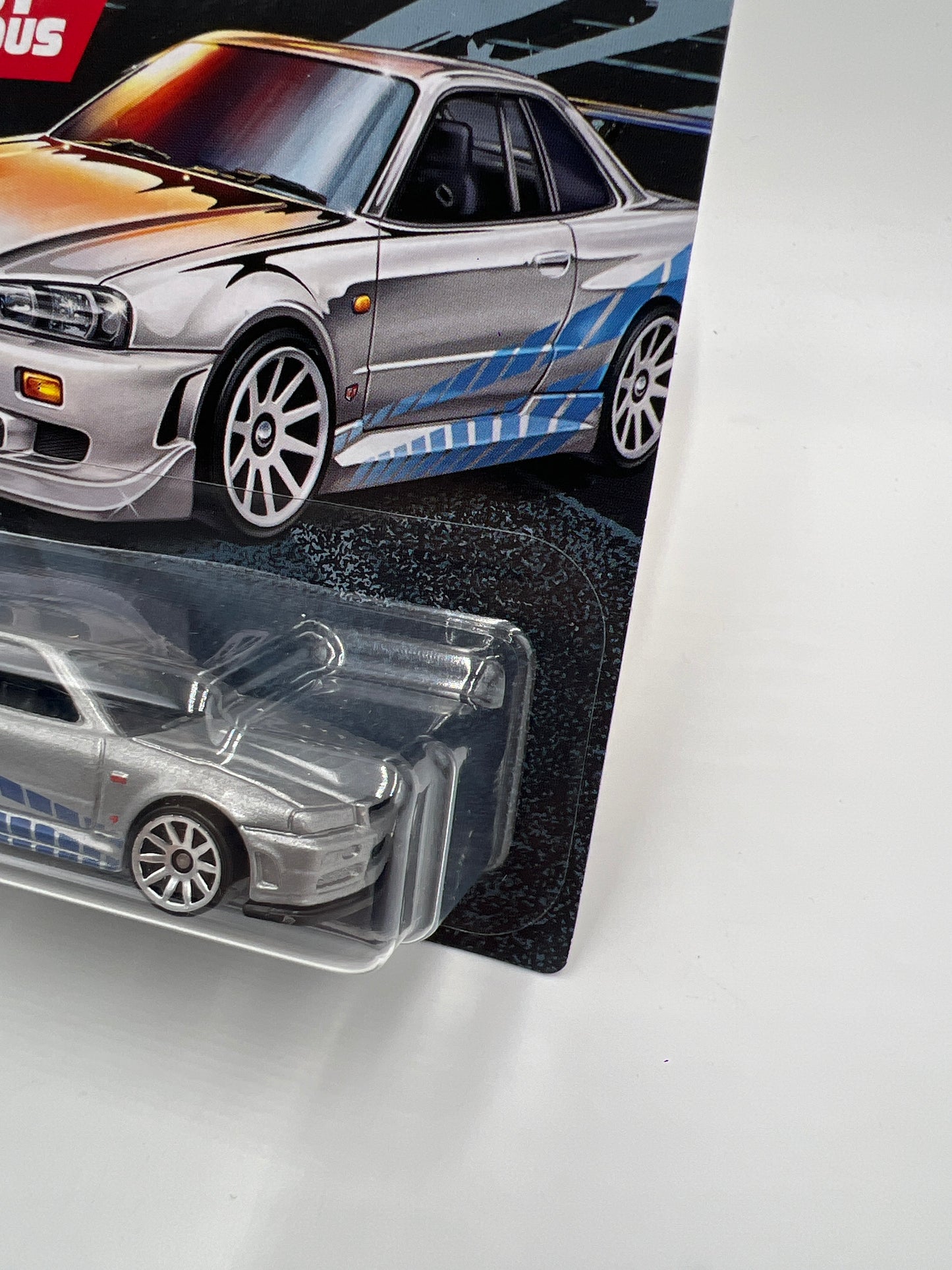 Hot Wheels Fast and Furious #3 Nissan Skyline GT-R BNR34 Silver W/Protector