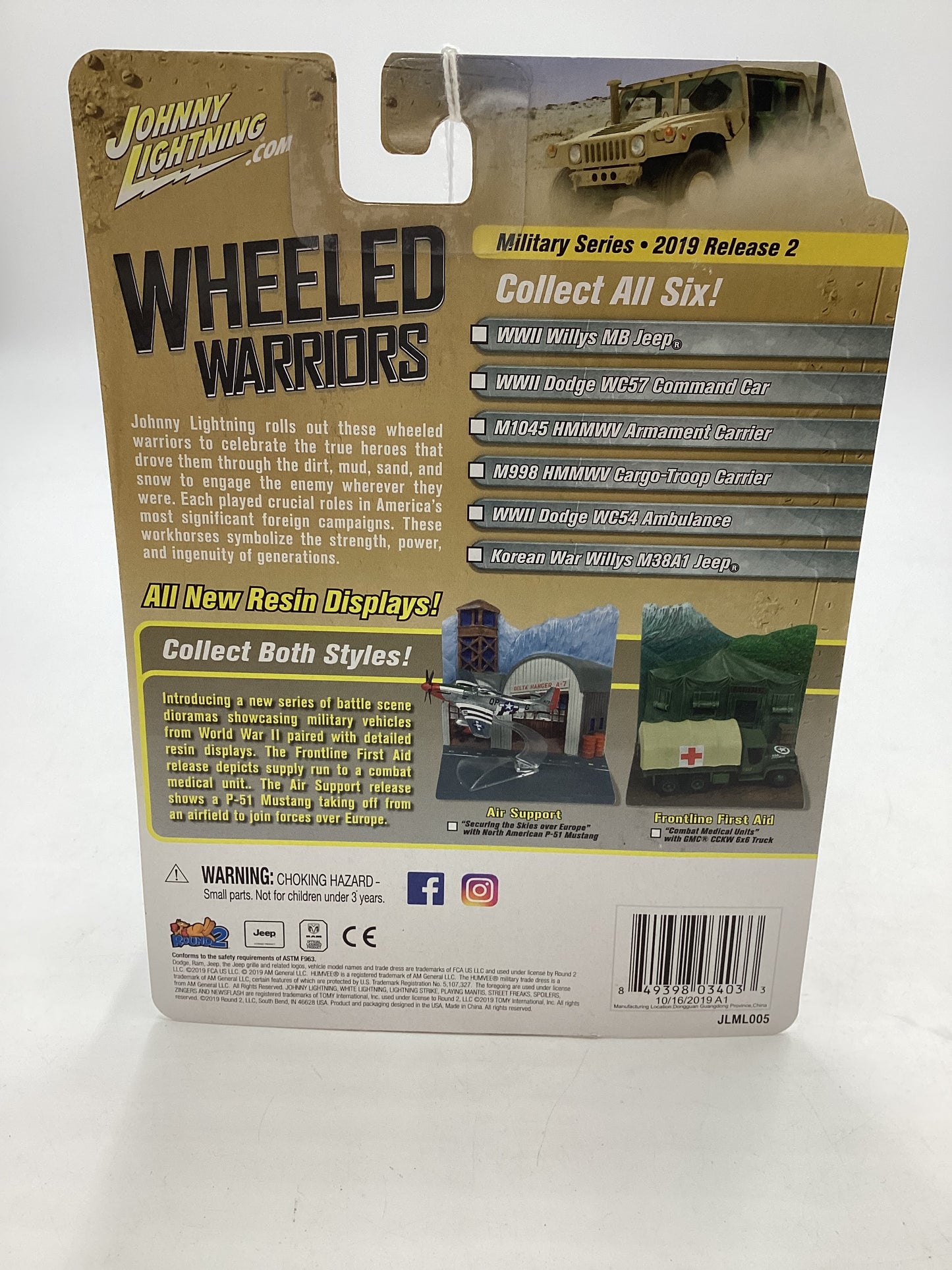 Johnny Lightning Wheeled Warriors WWII Dodge WC54 Ambulance 219B