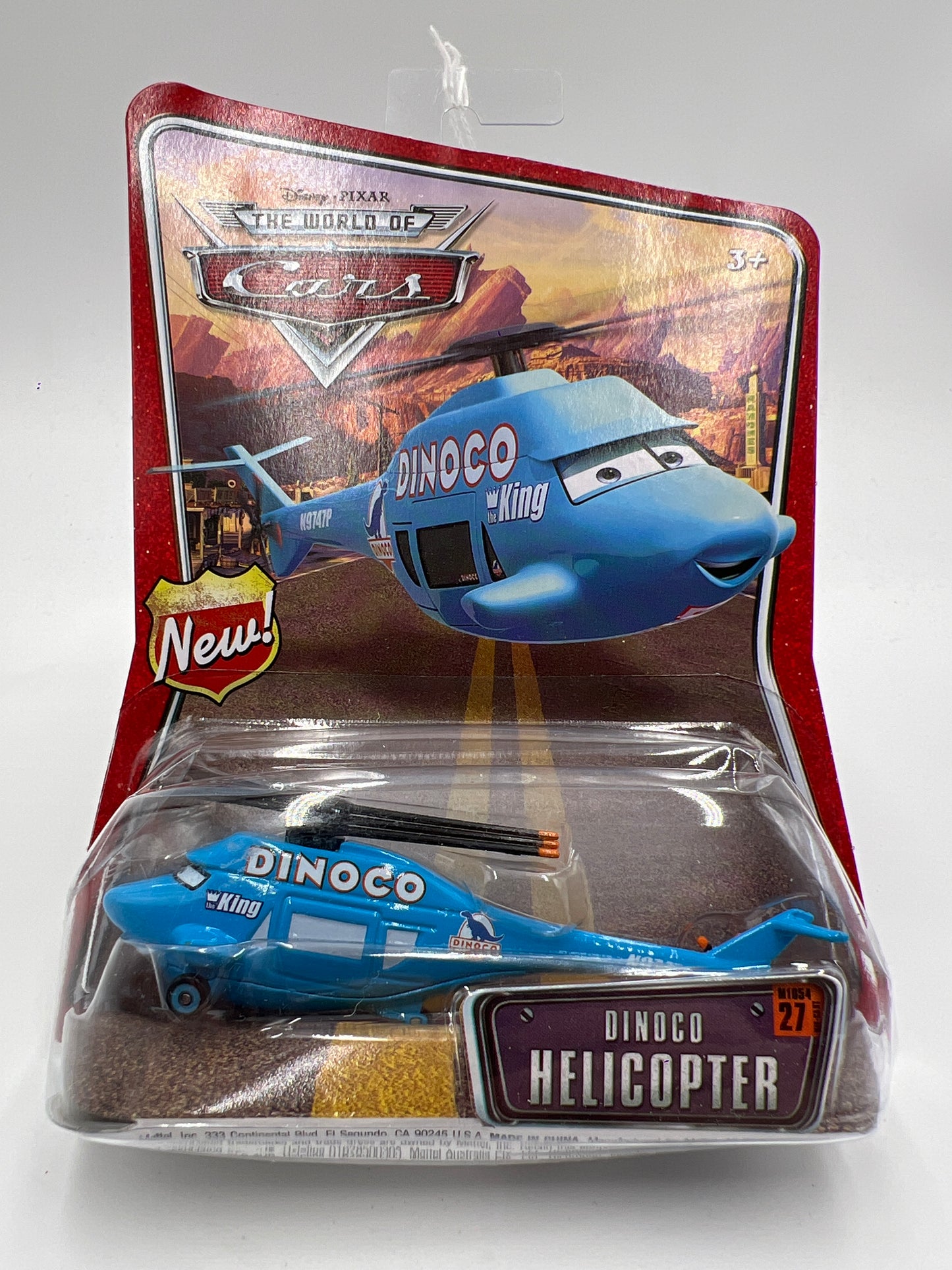 Disney Pixar The World Of Cars #27 Dinoco Helicopter Blue (Crushed Blister) 141A