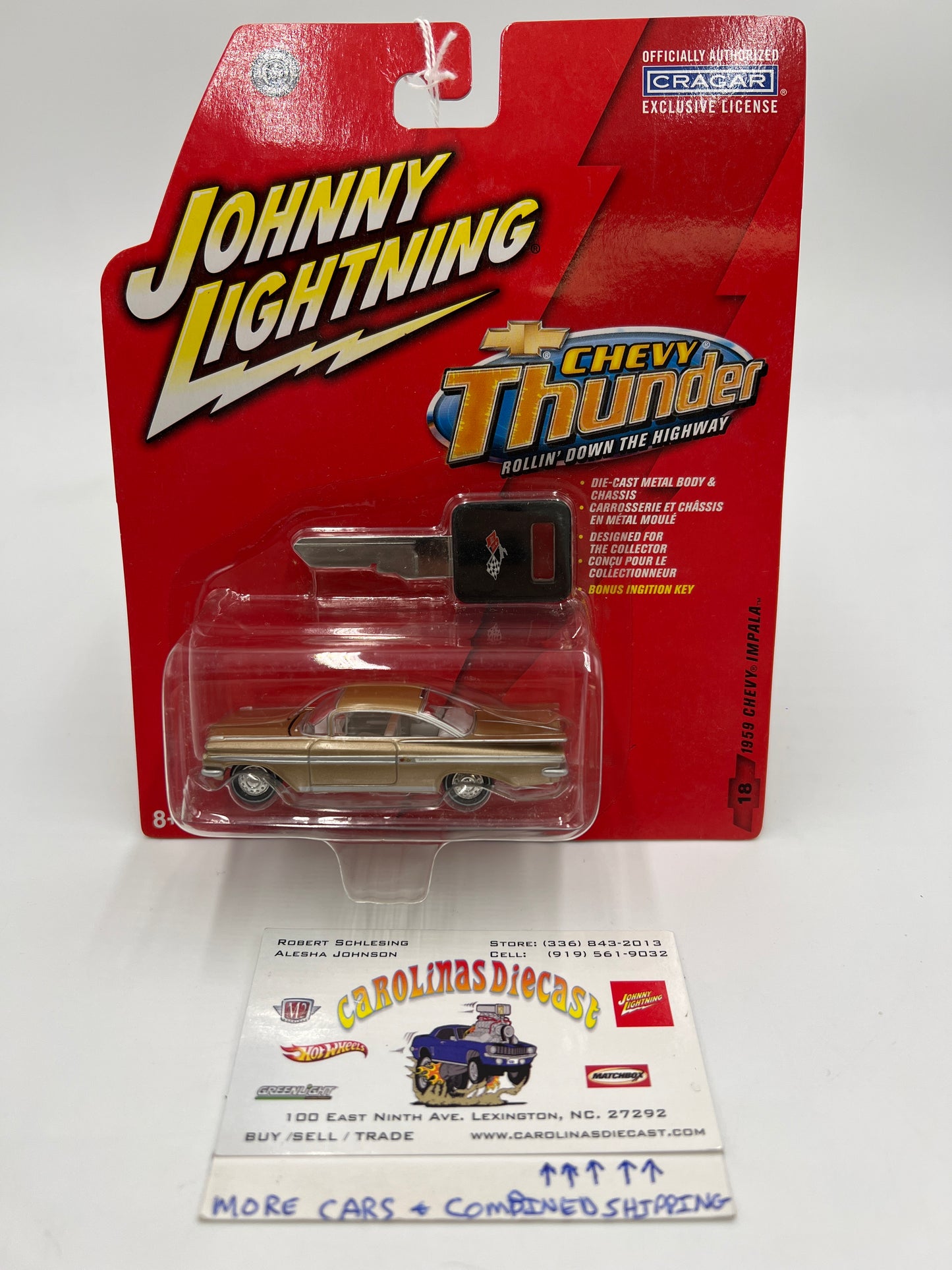 Johnny Lightning White Lightning Chase Chevy Thunder #18 1959 Chevy Impala Gold