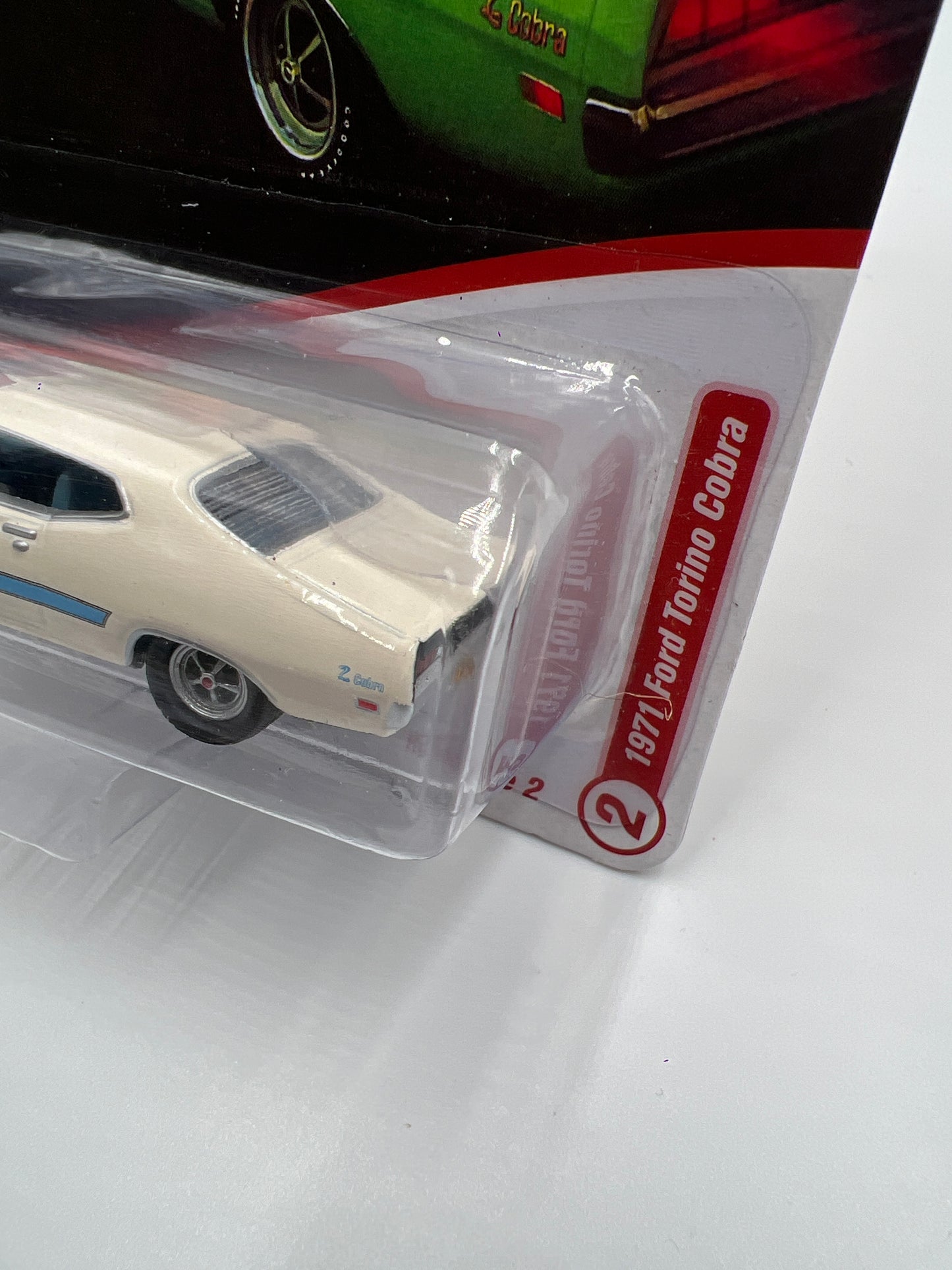 Johnny Lightning Muscle Cars U.S.A Class of 1971 Release 2 Version B 1971 Ford Torino Cobra Wimbledon White 232B