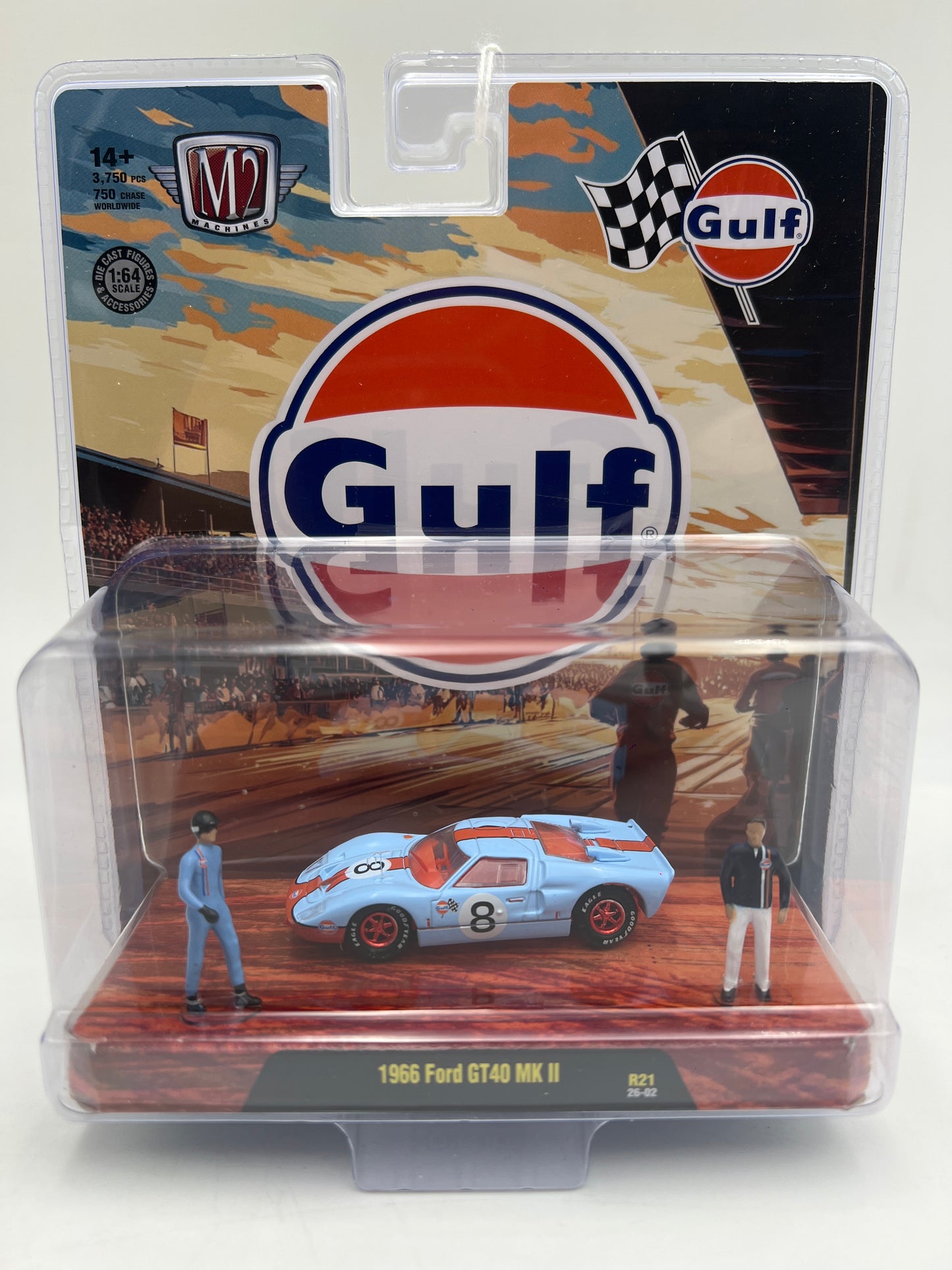 M2 Machines Diorama R21 CHASE 1966 Ford GT40 MK II Gulf