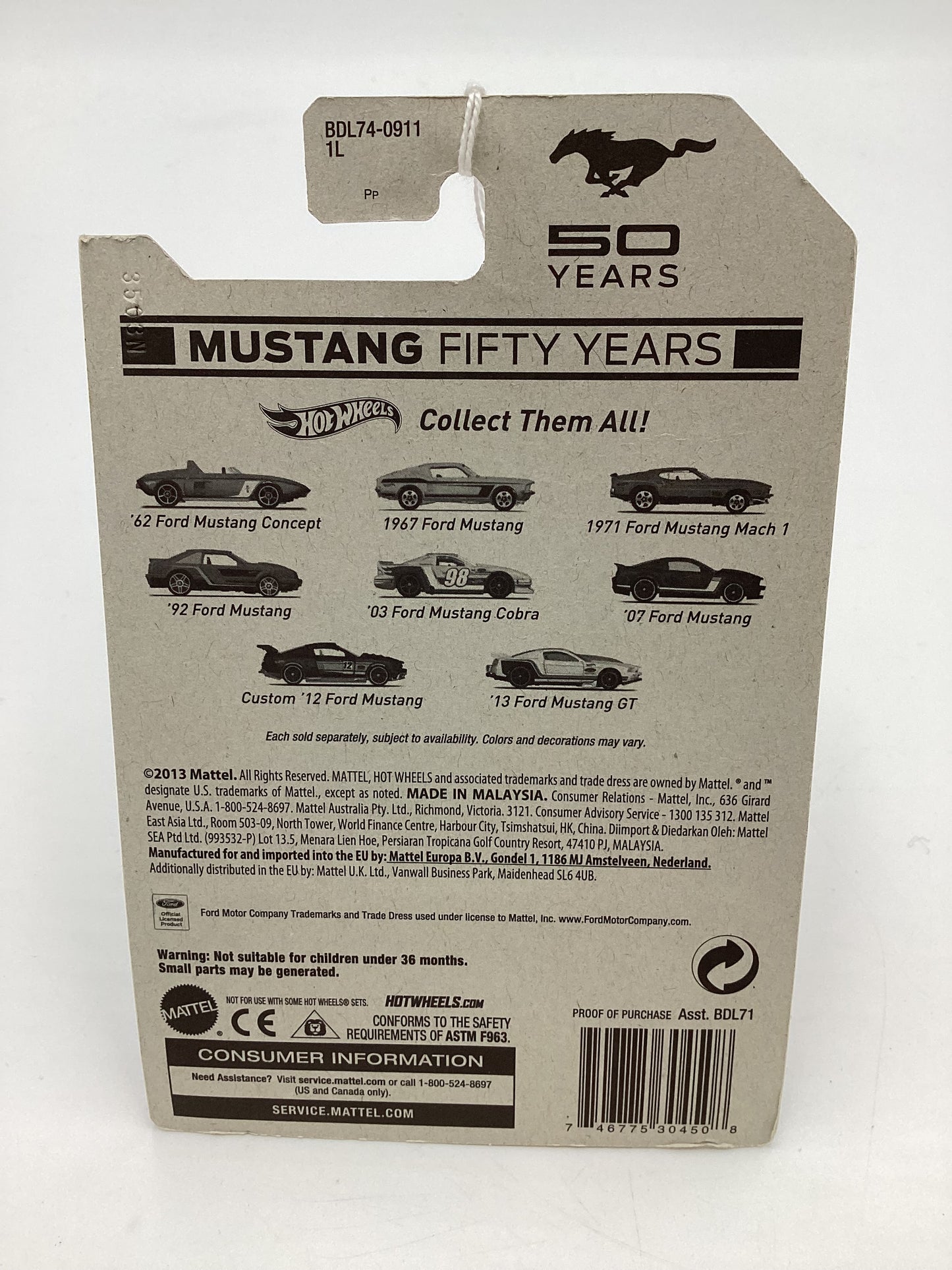 Hot Wheels Mustang 50 Years #3 1971 Ford Mustang Mach 1 Red 152F