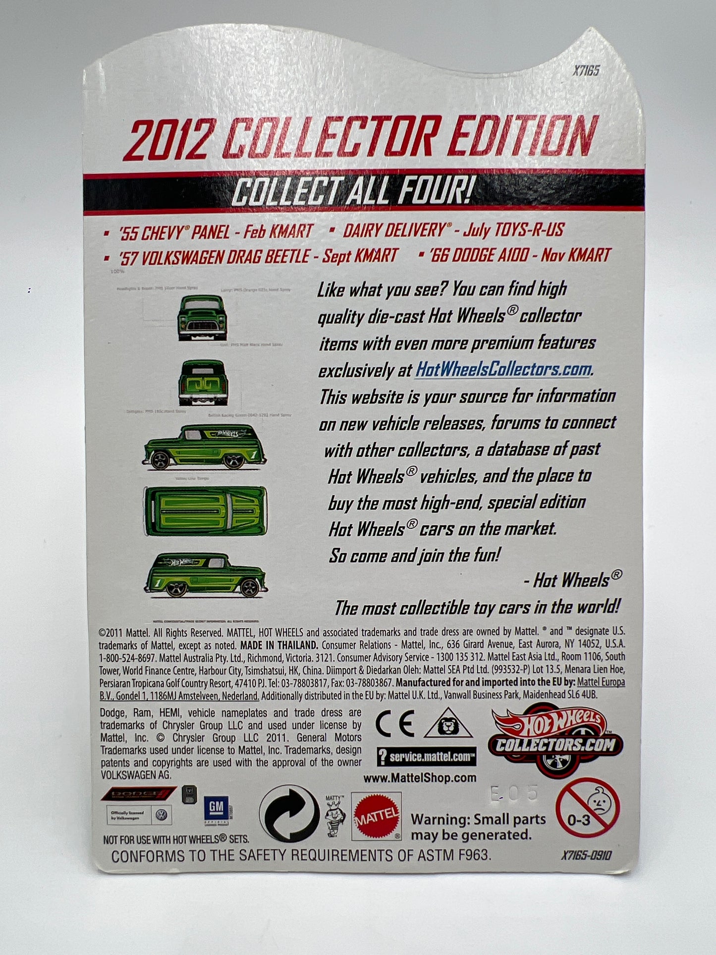 2012 Hot Wheels RLC Kmart Mail in #1 Factory Sealed 55 Chevy Panel Green W/Protector