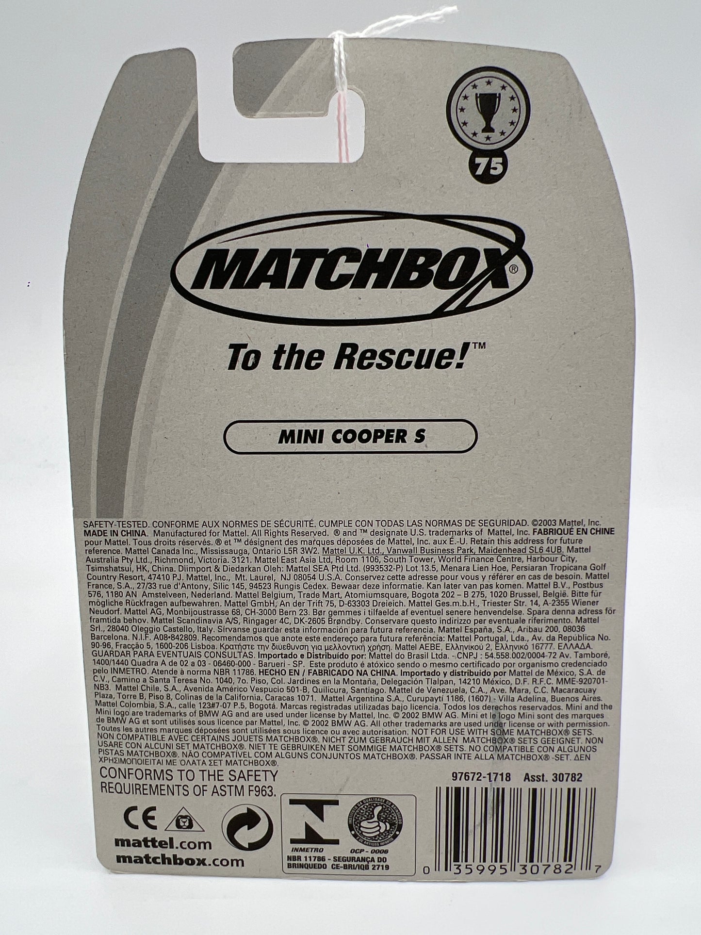 Matchbox Hero City Collection Mini Cooper S Red 208E