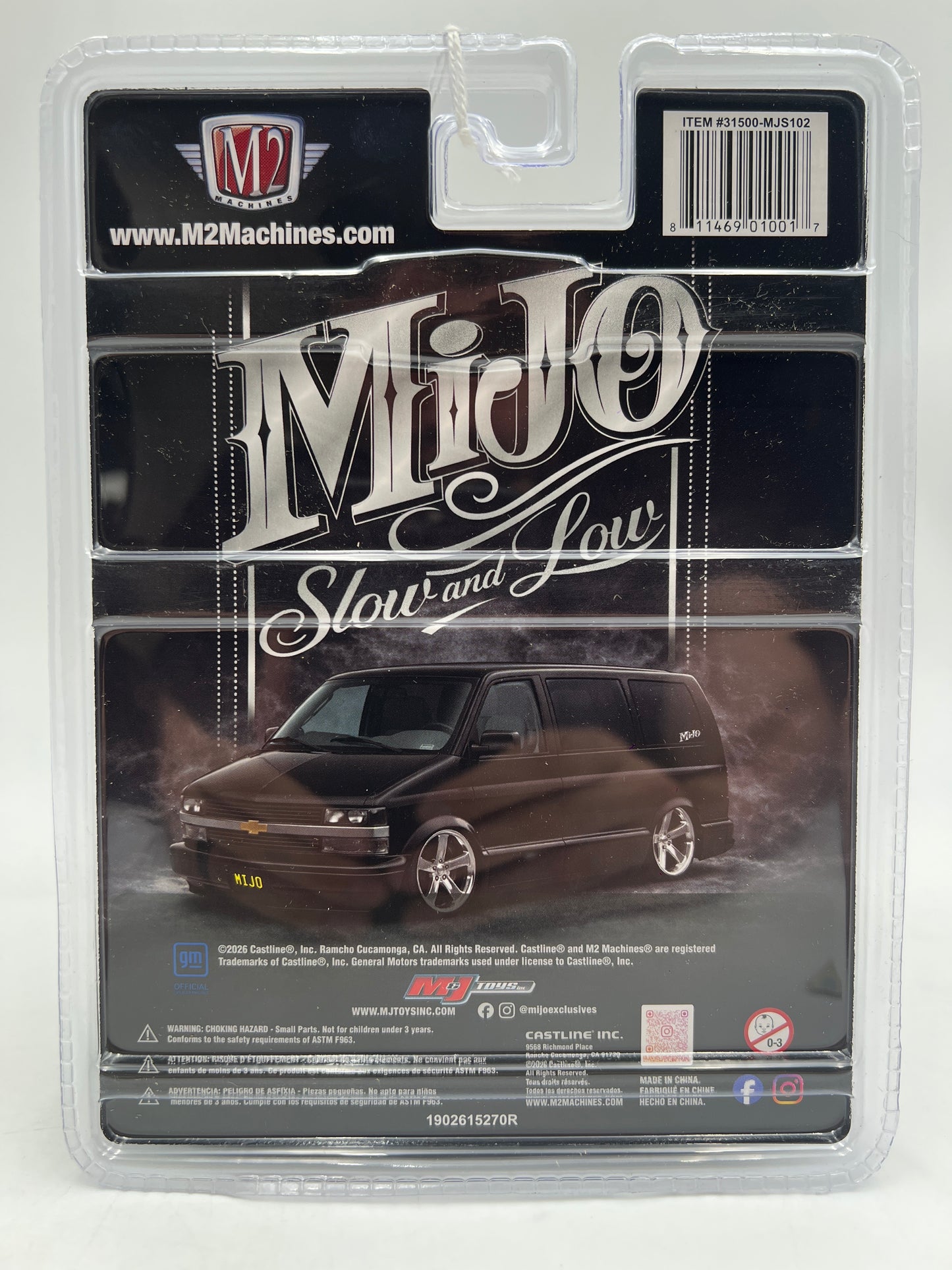 M2 Machines MJS102 MiJo Exclusives Slow And Low 1995 Chevy Astro Van Black