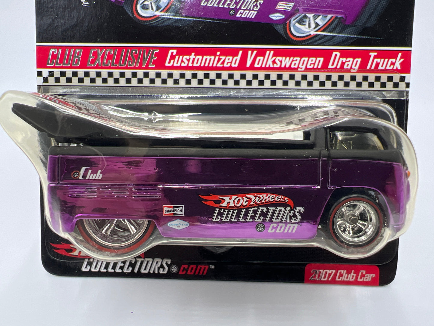 2007 Hot Wheels RLC Club Car Customized Volkswagen Drag Truck Purple 6118/7000 W/Protector & Pin