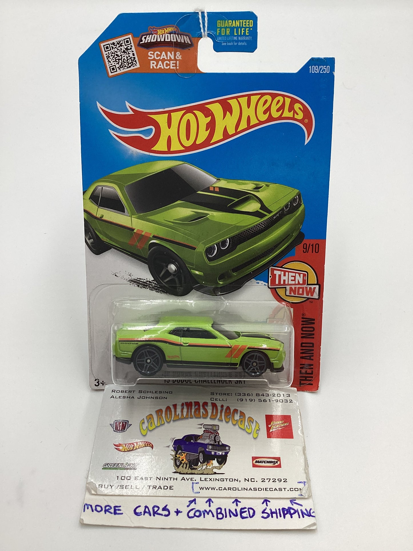 2016 Hot Wheels #109 15 Dodge Challenger SRT Green Kmart Exclusive 234E