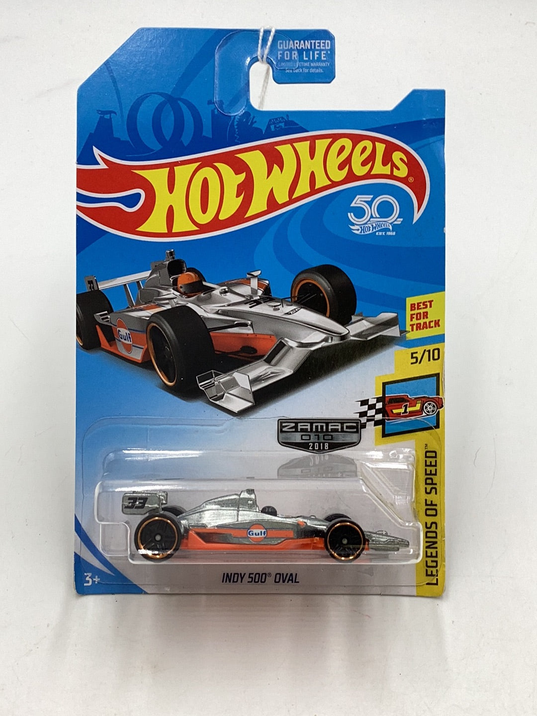 2018 Hot wheels Zamac #10 Indy 500 Oval (Not perfect card)