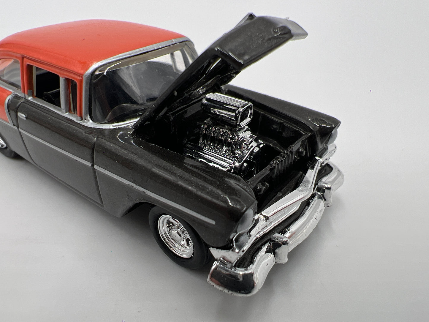 Hot Wheels 1/64 Premium 100% Black Box 1956 Chevy 210 Gray/Orange Loose