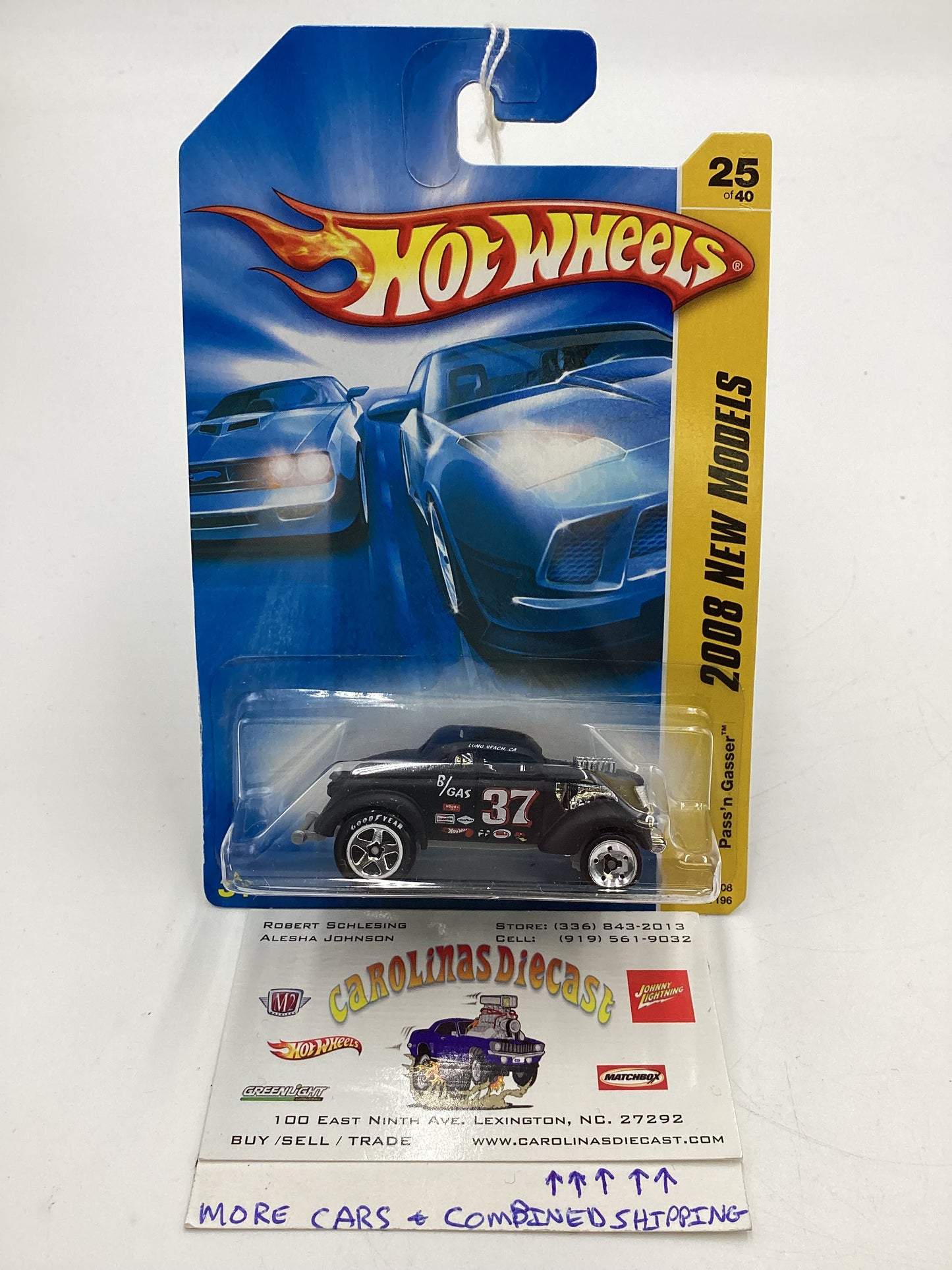 2008 Hot Wheels New Models #25 Pass N Gasser Matte Black 56E