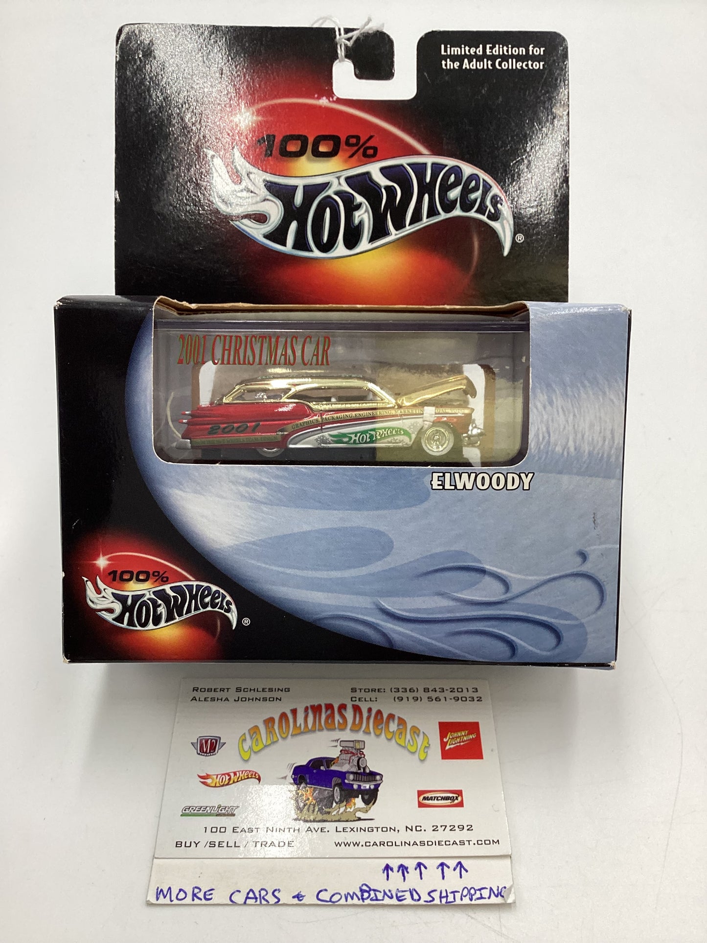 Hot Wheels Premium 100% Black Box Elwoody 2001 Employee Christmas Car VHTF