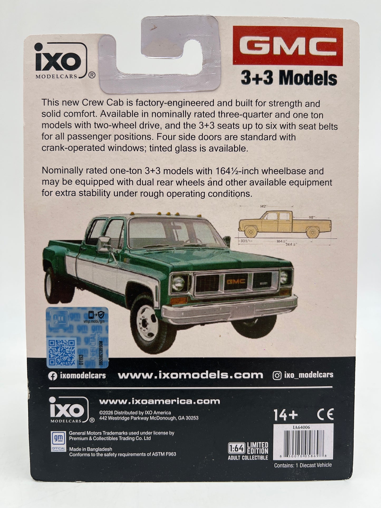 IXO Models CHASE 1973 GMC Sierra Grande 3500 Crew Cab