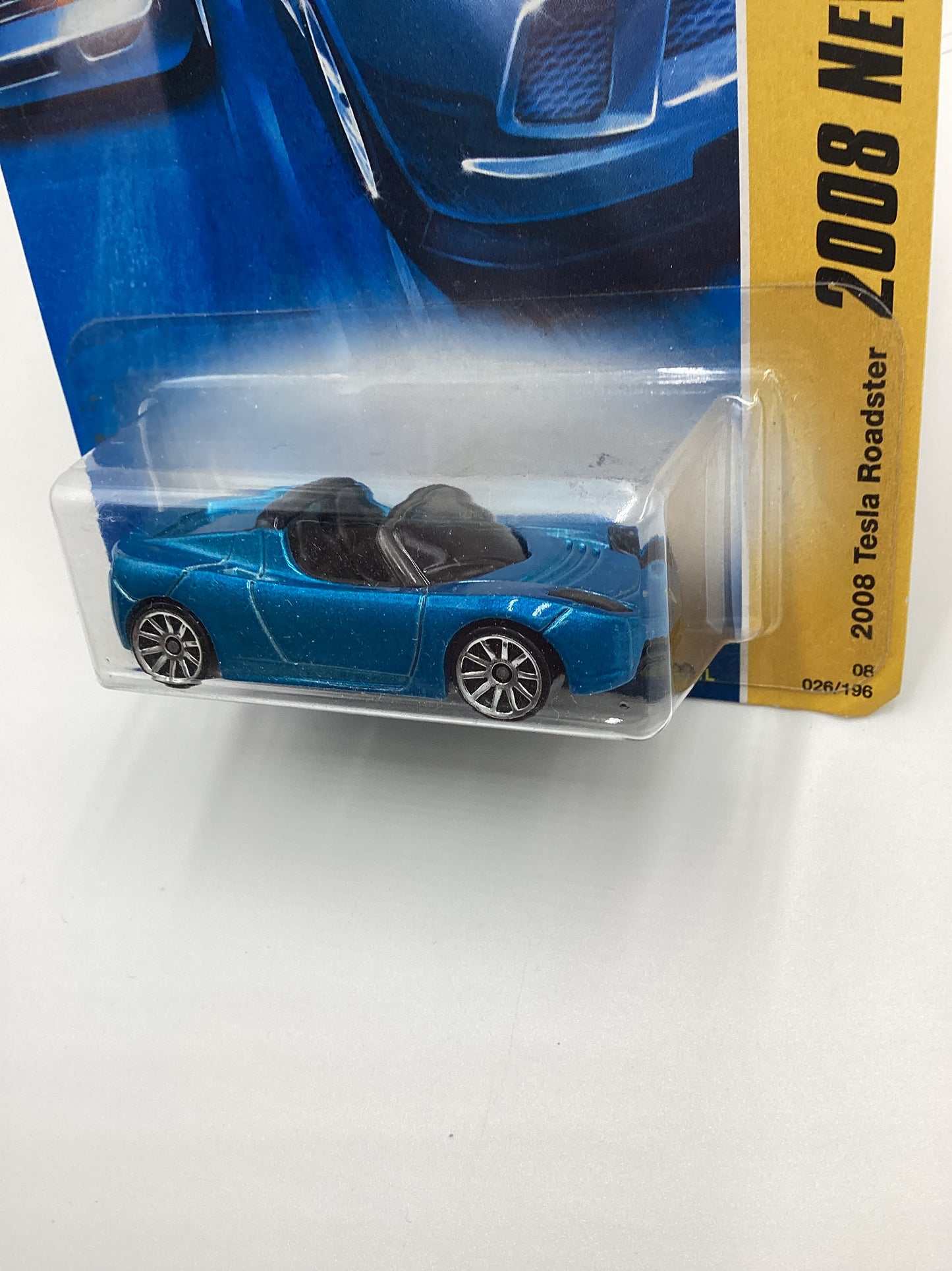 2008 Hot Wheels #026 2008 Tesla Roadster Blue 48D