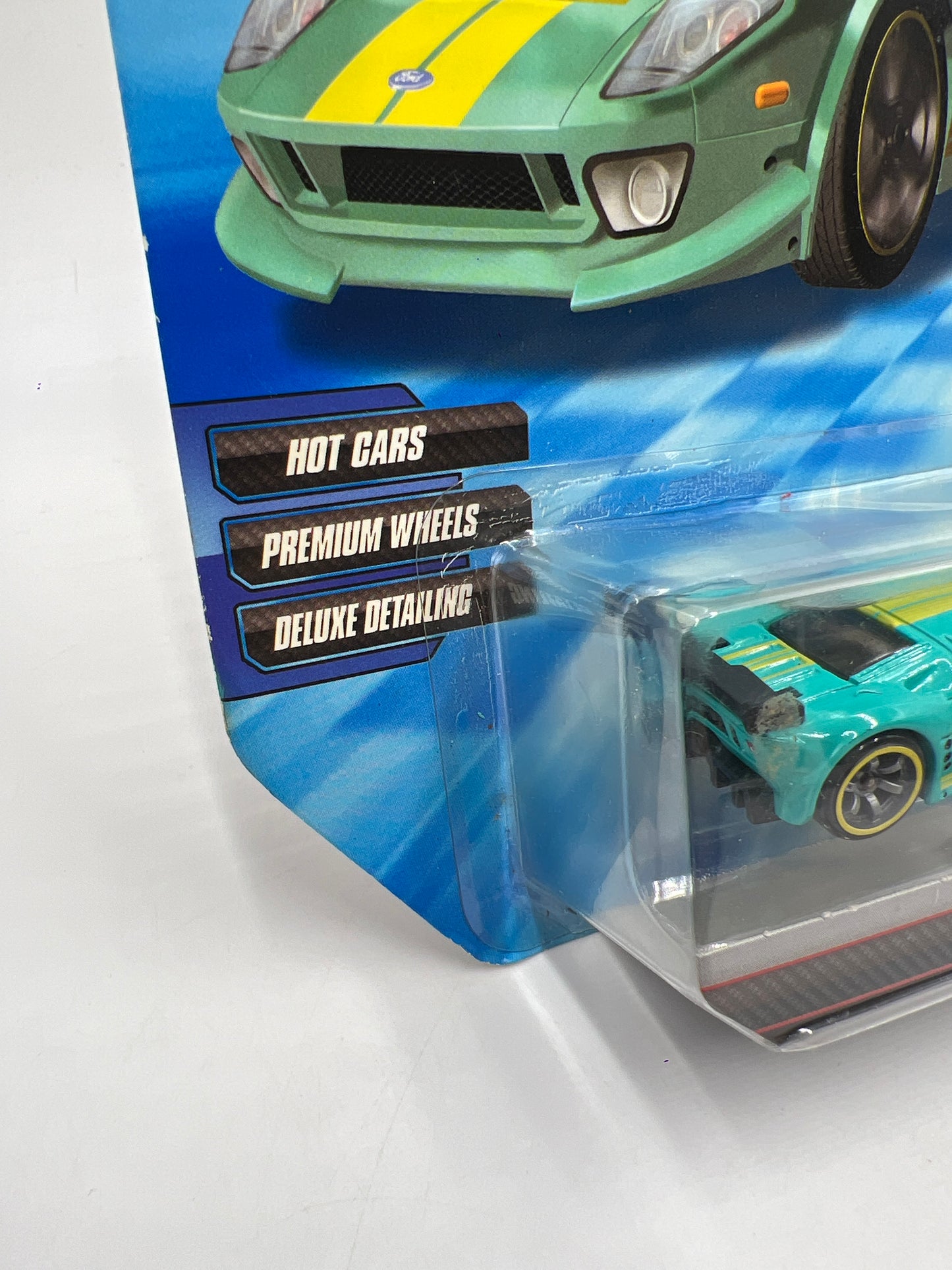 Hot Wheels Premium Speed Machines Ford GT LM Teal Card Not Perfect
