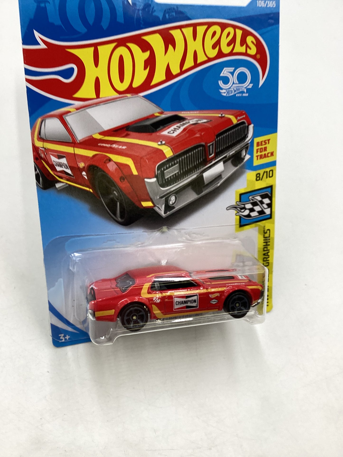 2018 Hot Wheels #106 Red 68 Mercury Cougar 36H