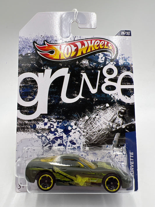 Hot Wheels Jukebox Grunge #26 97 Corvette Dark Green 165B