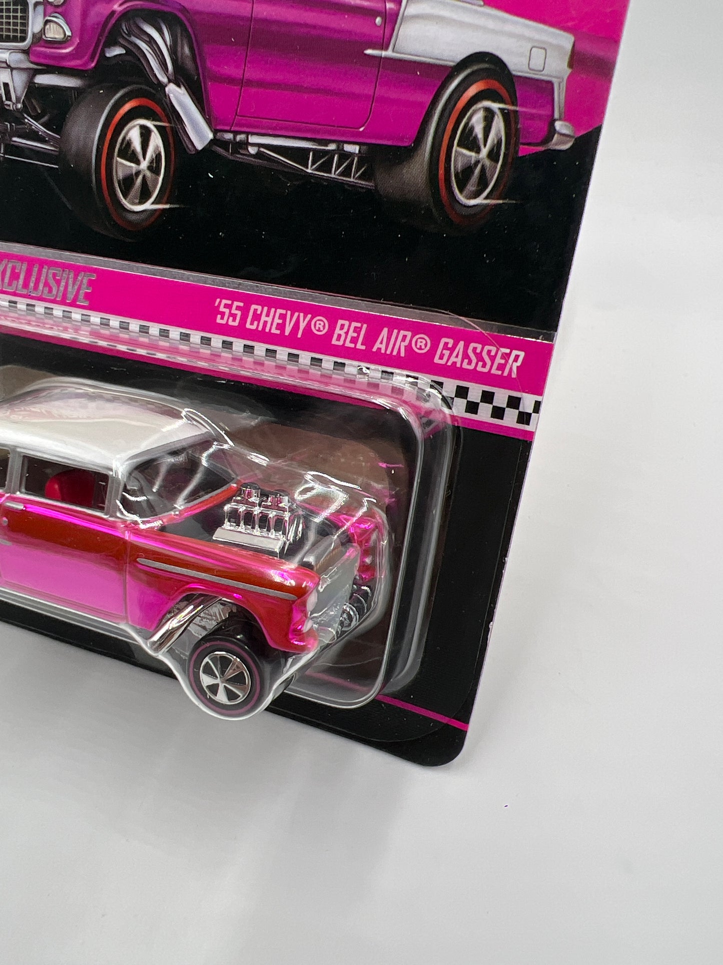 2025 Hot Wheels RLC Club Exclusive 55 Chevy Bel Air Gasser Pink W/Protector 2
