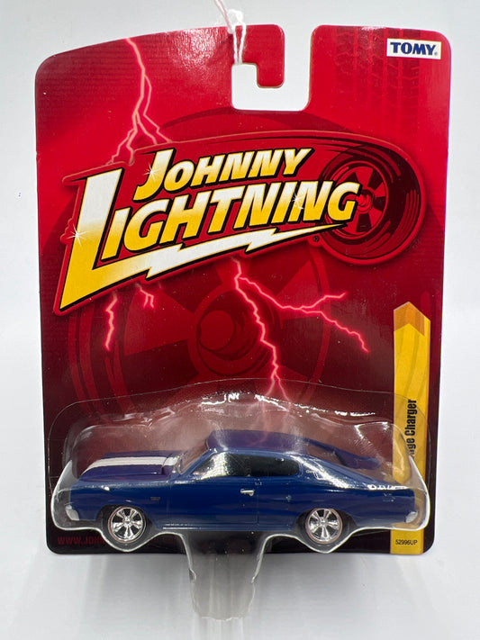 Johnny Lightning Small Card 1966 Dodge Charger Blue