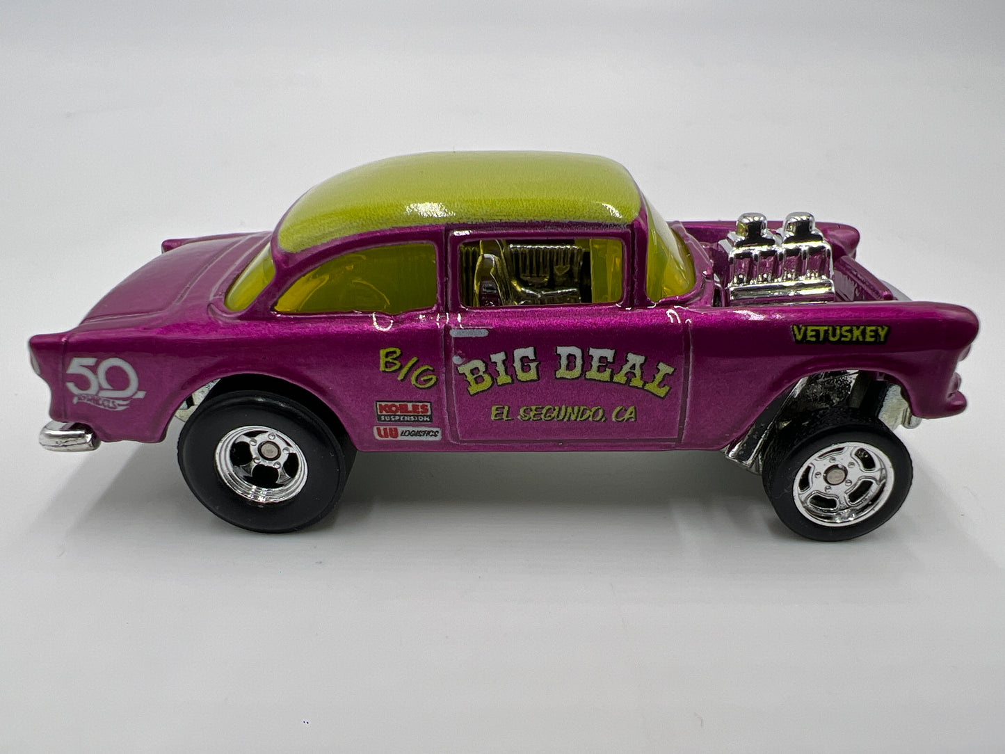 Hot Wheels 50th Favorites Premium 55 Chevy Bel Air Gasser Purple Loose