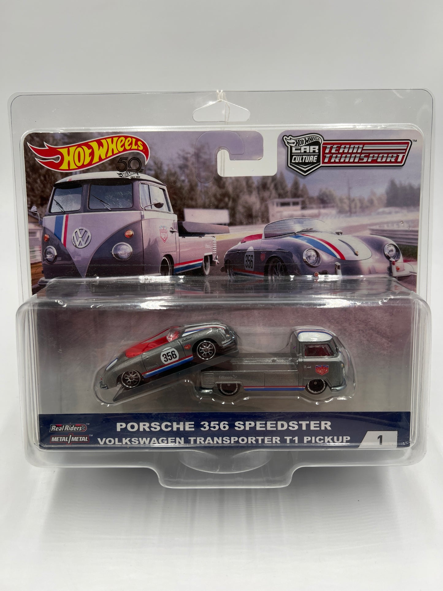 Hot Wheels Car Culture Team Transport #1 Porsche 356 Speedster Volkswagen T1 Pickup W/Protector
