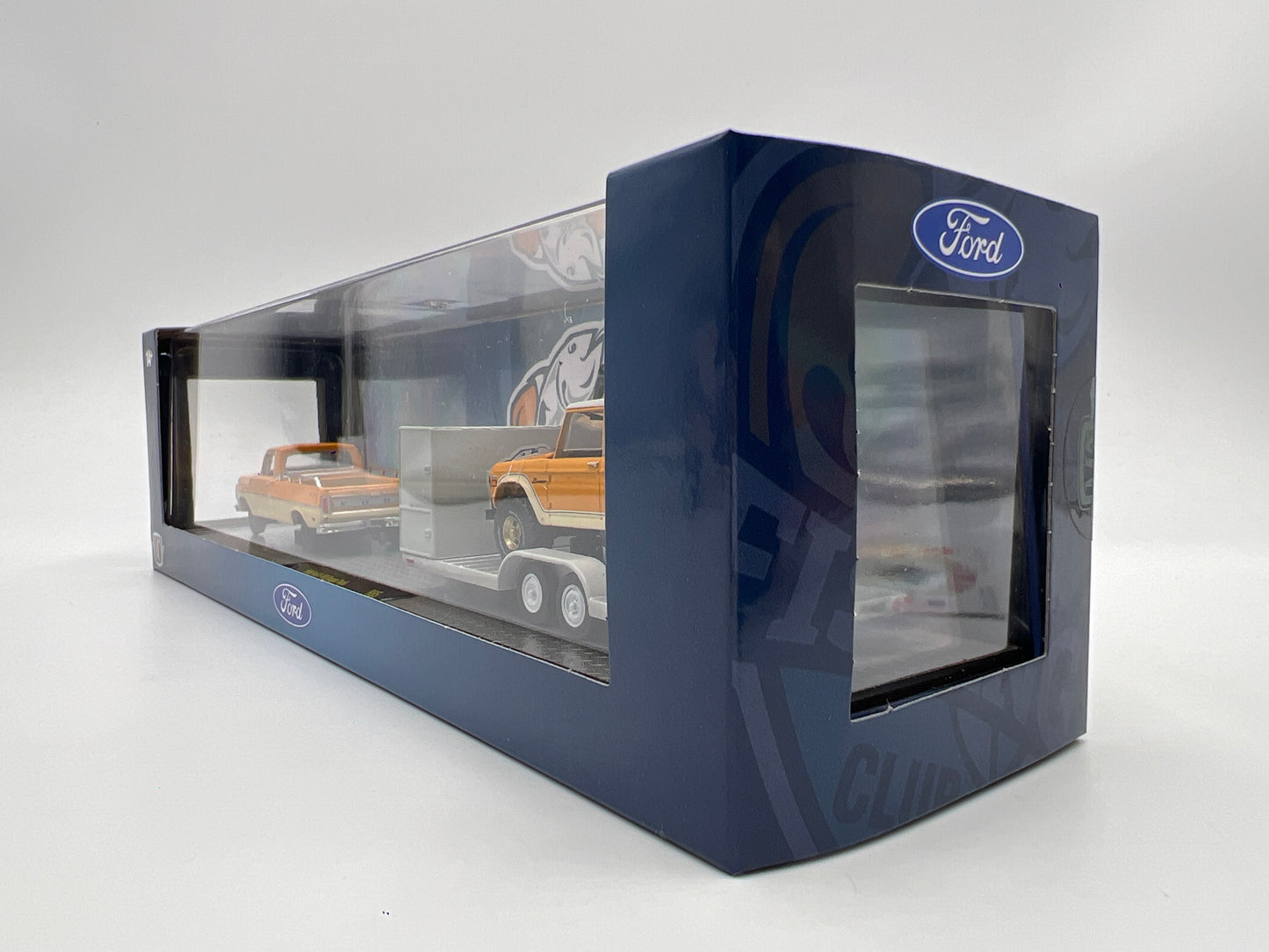 2025 M2 Machines Auto Haulers 1969 Ford F-100 Ranger Truck & 1971 Ford Bronco R85 Orange R85