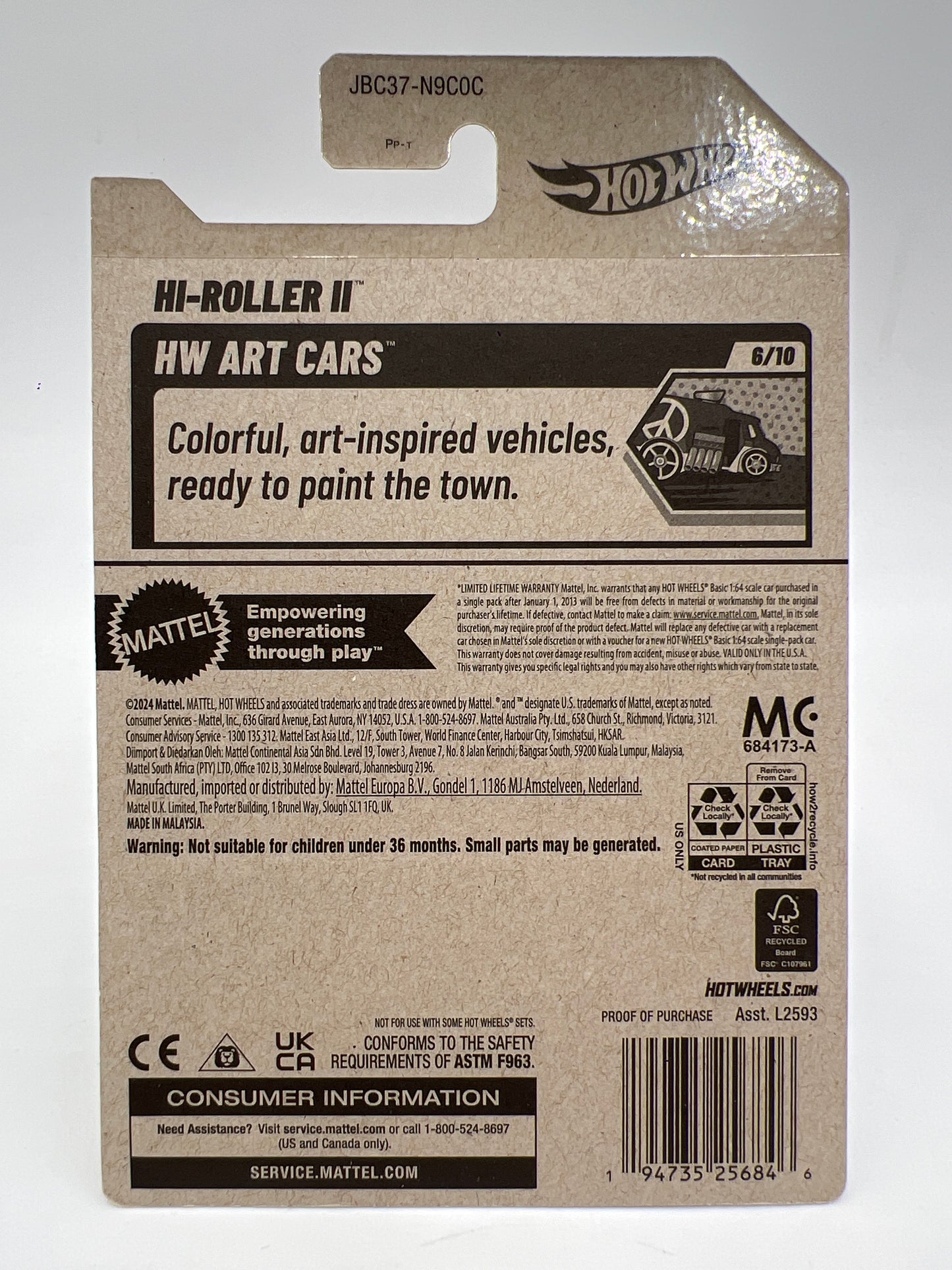 2025 Hot Wheels Factory Sealed Super Treasure Hunt #61 Hi-Roller II Black/White W/Protector