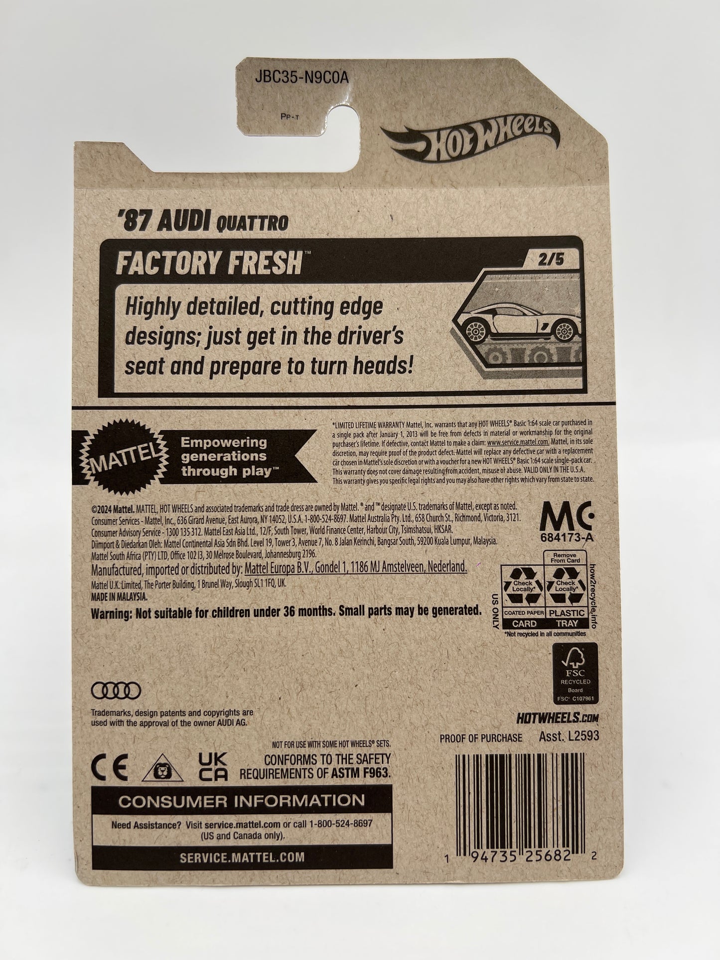 2025 Hot Wheels A Case Super Treasure Hunt #16 87 Audi Quattro Green W/Protector #1