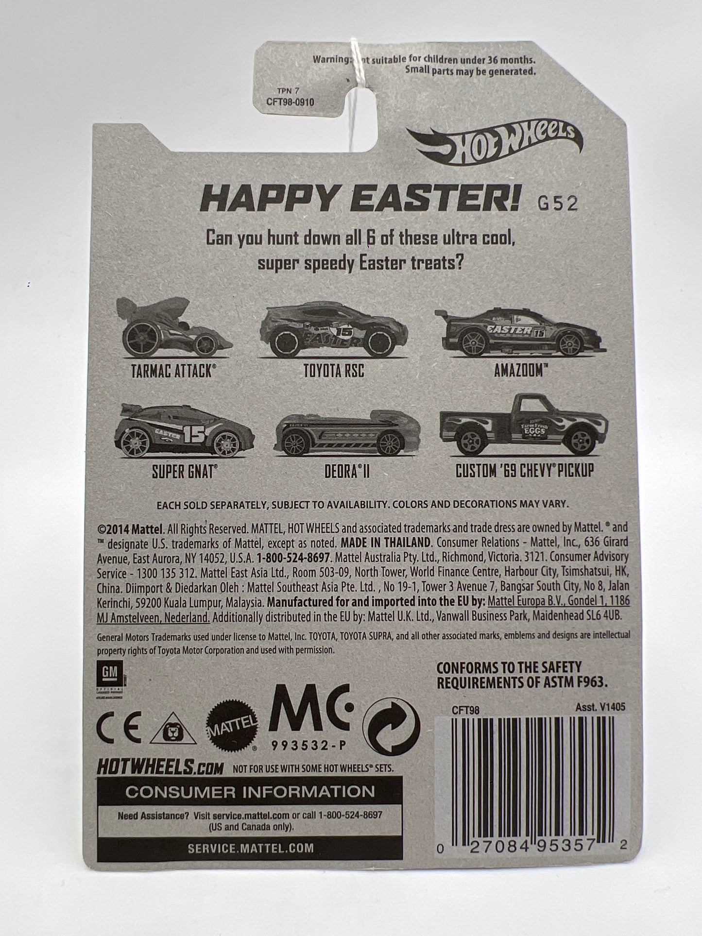 2015 Hot Wheels Happy Easter Series #6 Custom 69 Chevy Pickup Blue 156H