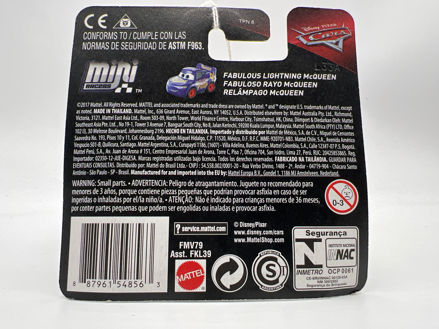 Disney Pixar Cars Mini Racers Fabulous Lightning McQueen Blue 140A