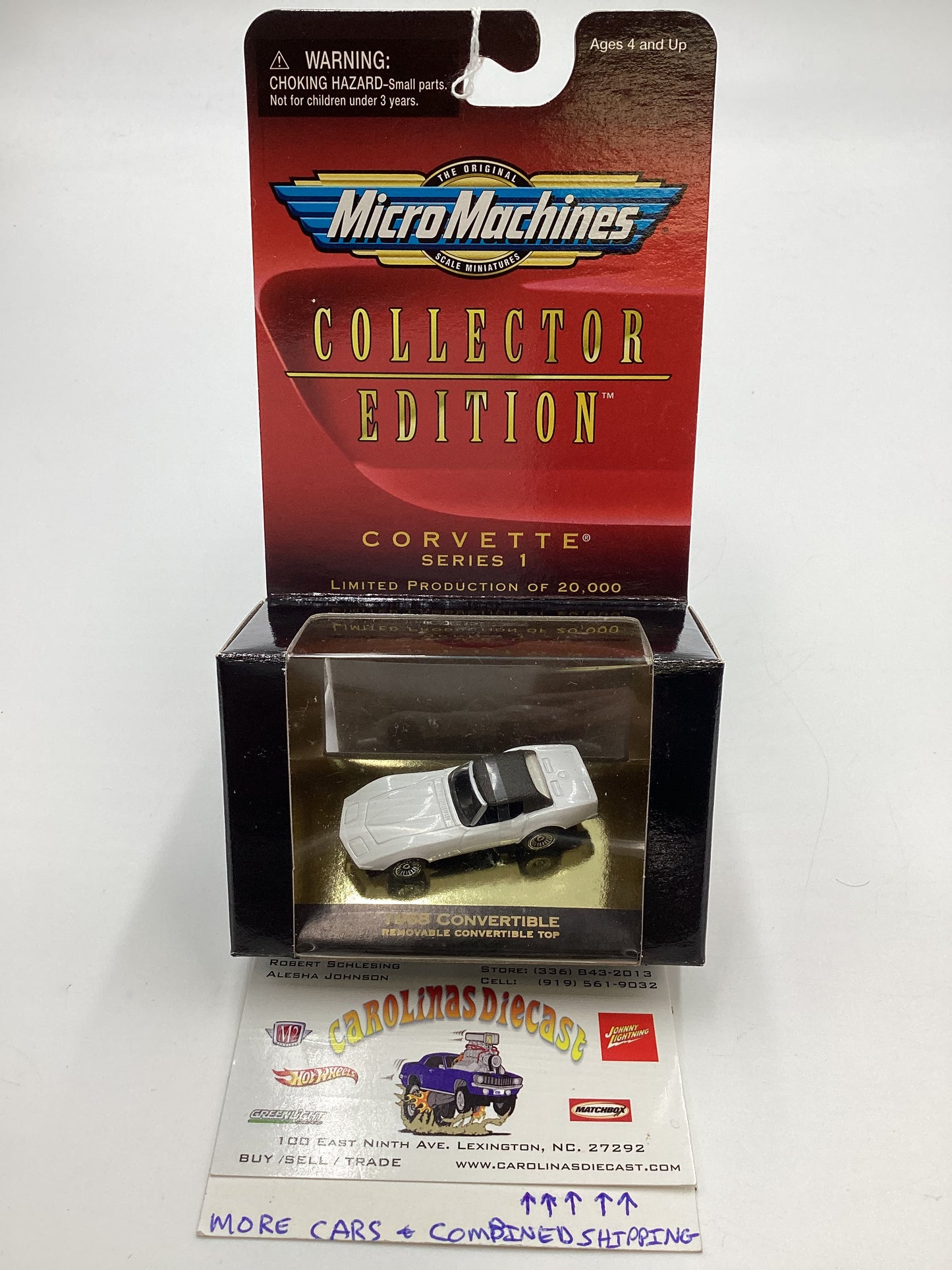 Micro Machines Collectors Edition Corvette Series 1 1968 Convertible White 1/20000 SR CE4