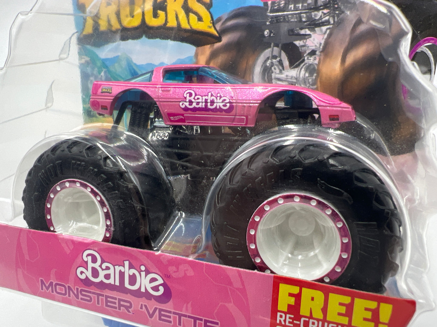 2021 Hot Wheels Monster Trucks Treasure Hunt Barbie Monster Vette Pink