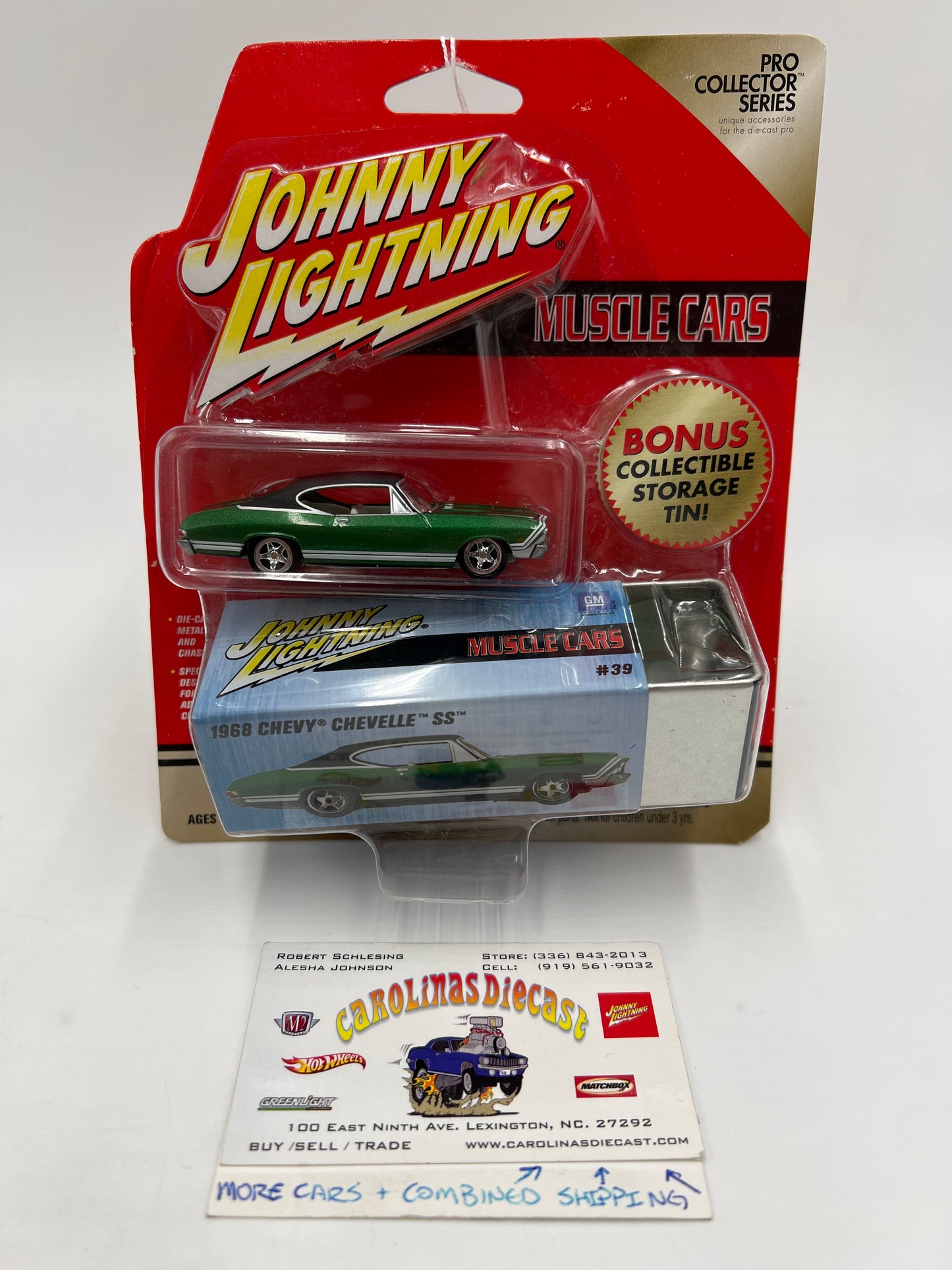 Johnny Lightning Pro Collector Series W/Storage Tin #39 1968 Chevy Chevelle SS Green 227B