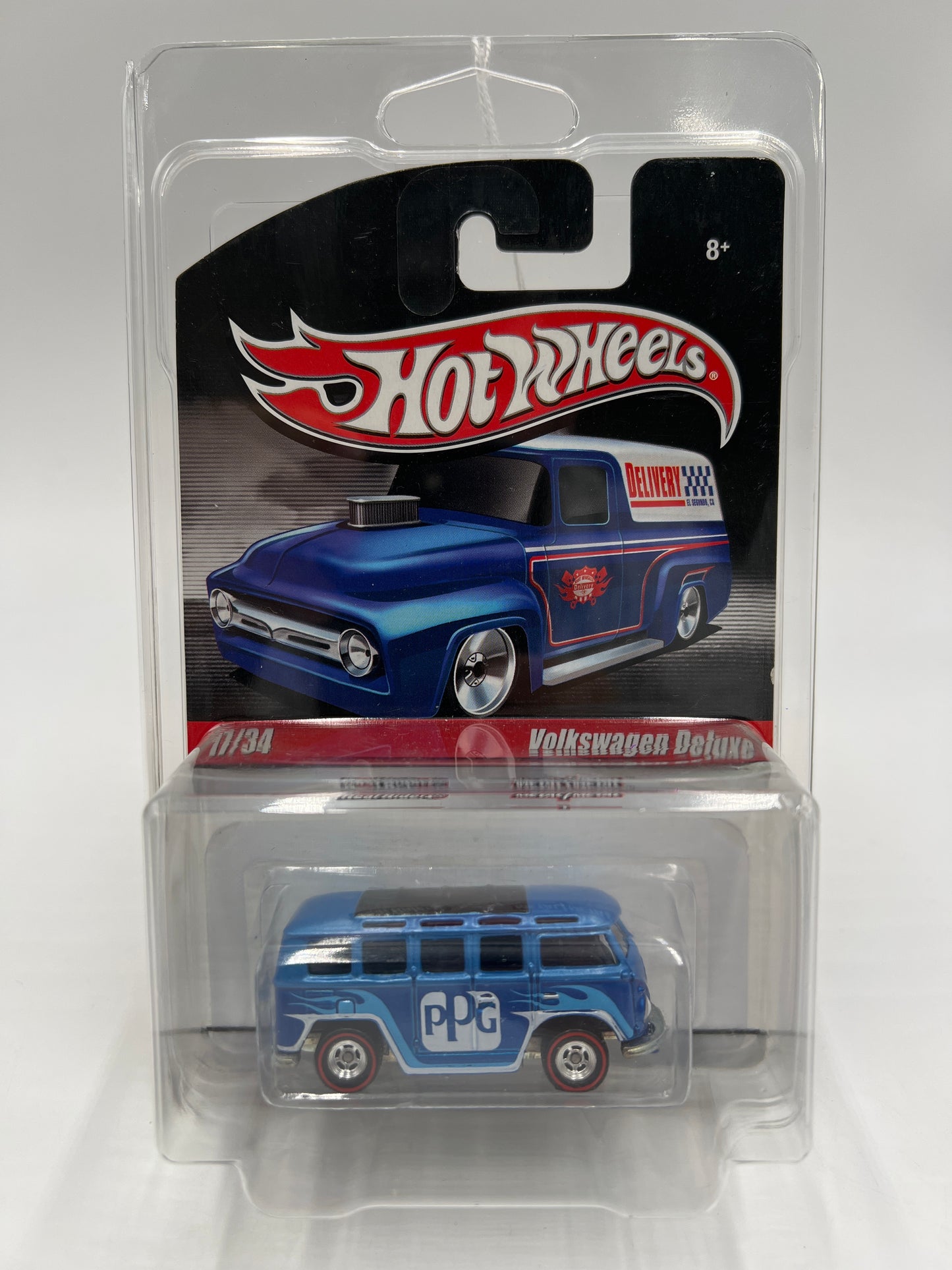 Hot Wheels Premium Delivery Slick Rides #17 Volkswagen Deluxe Blue PPG W/Protector